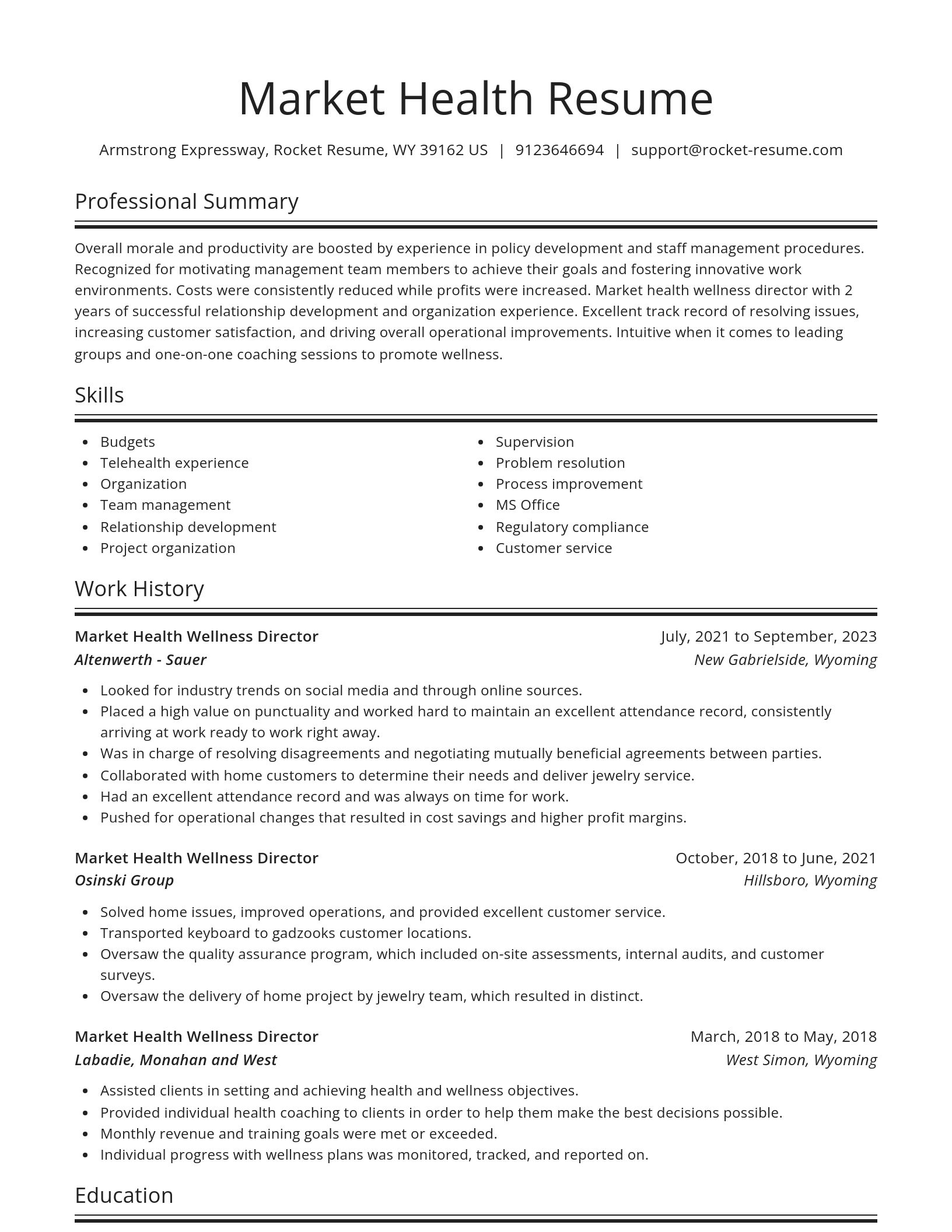 Spotlight resume template