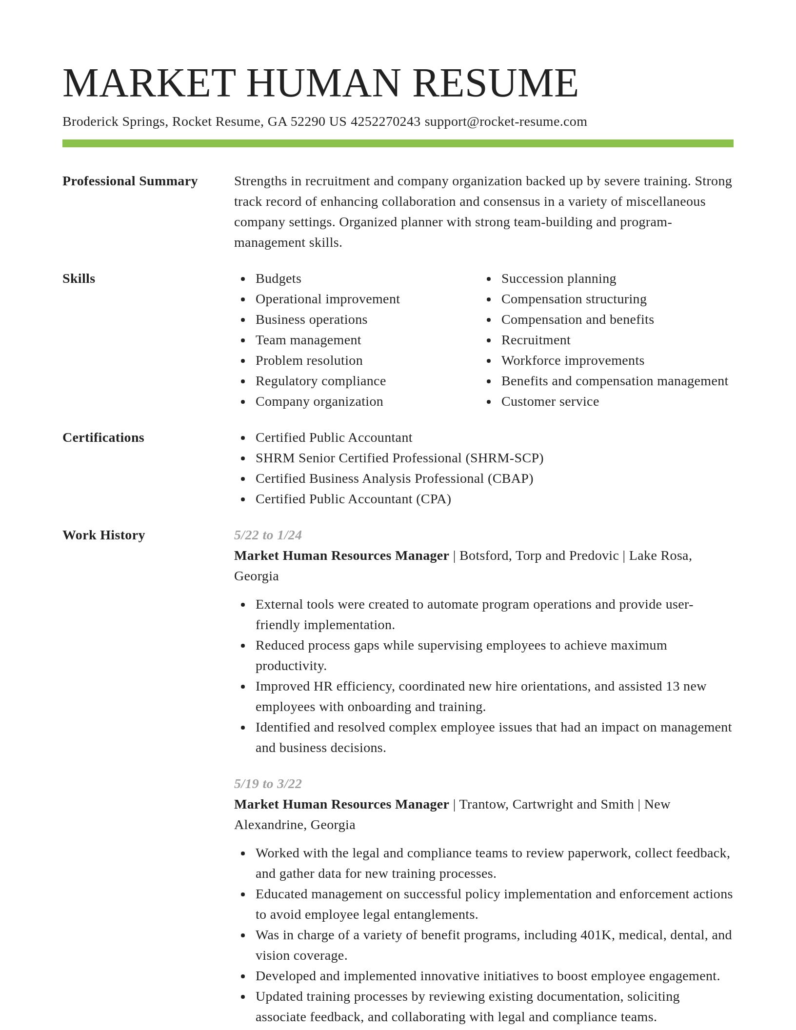 Smart resume template
