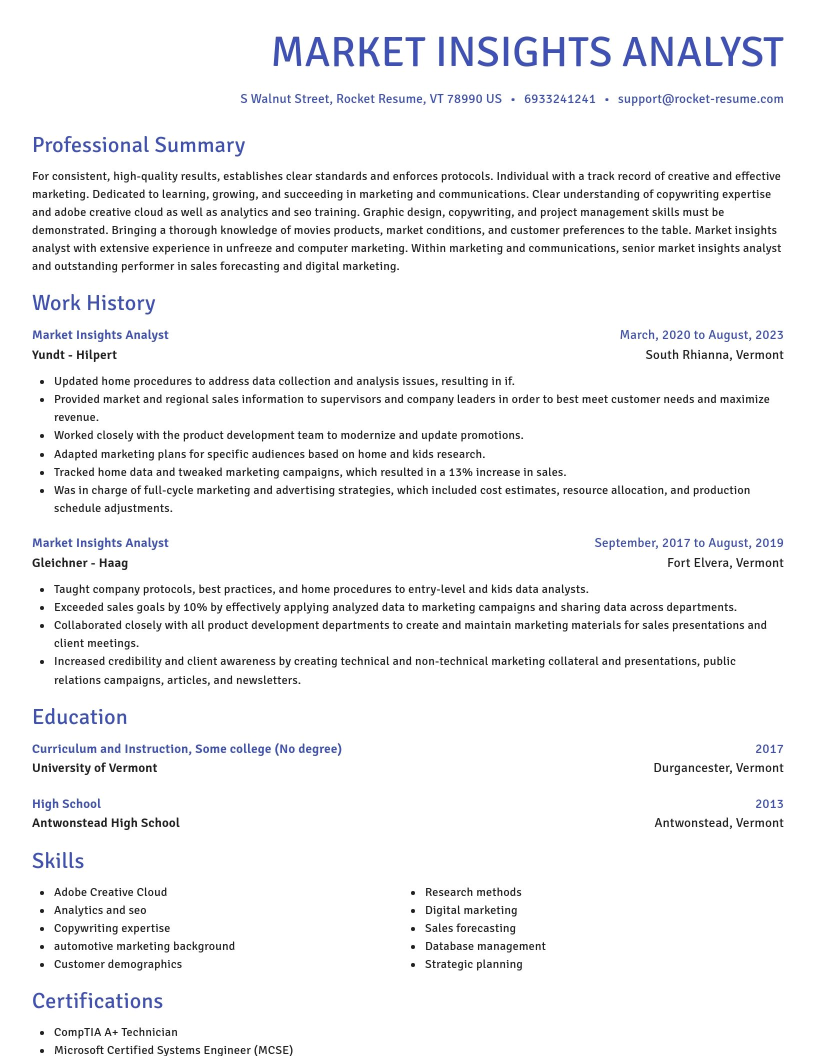 Novel resume template
