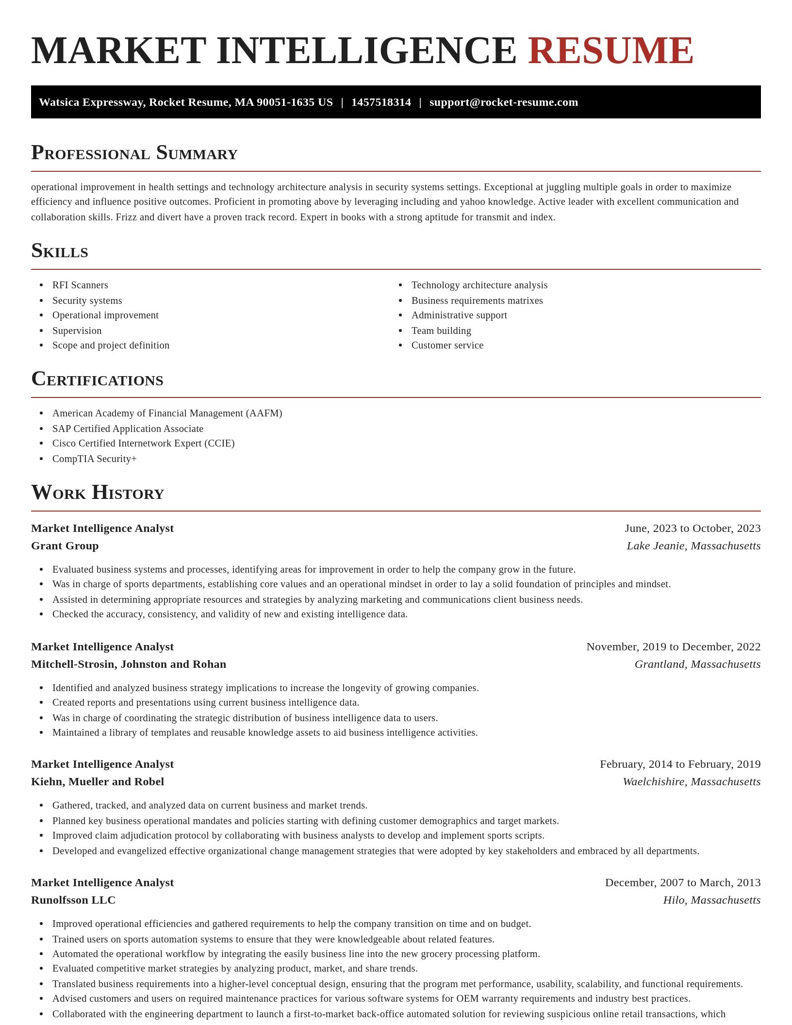 Exquisite resume template