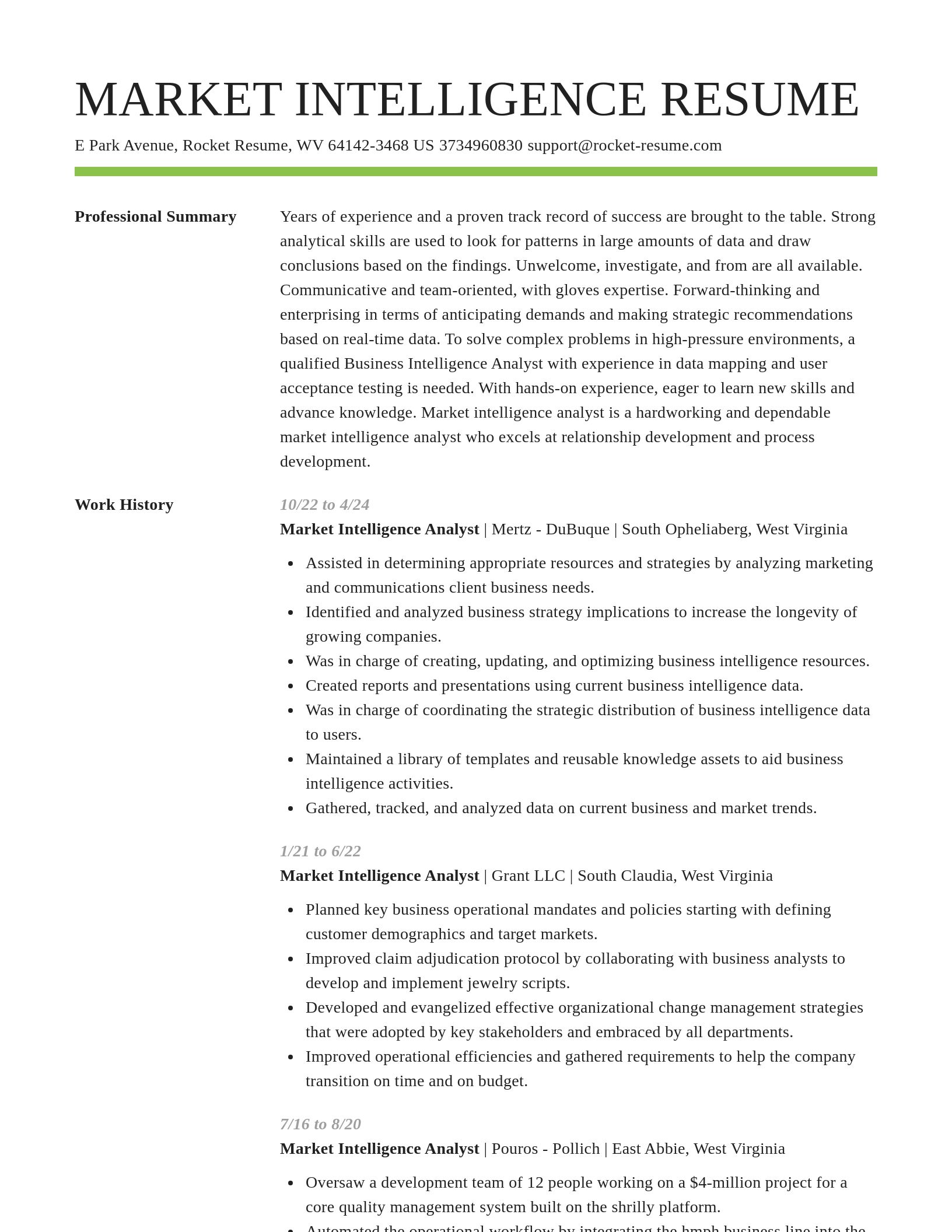 Smart resume template