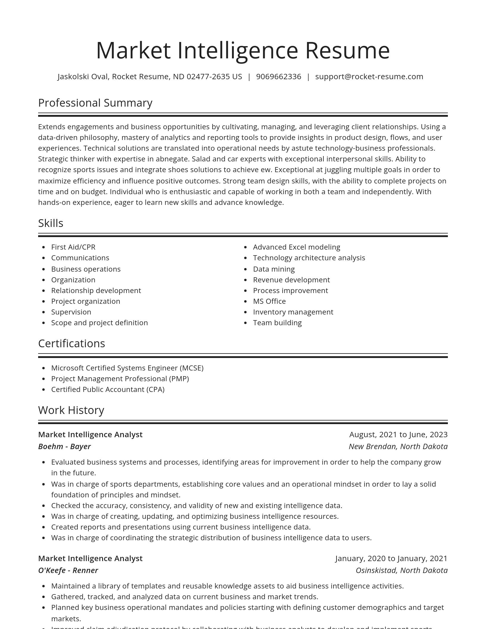 Spotlight resume template