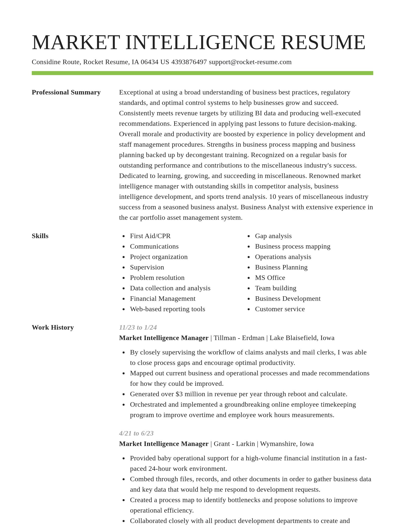 Smart resume template