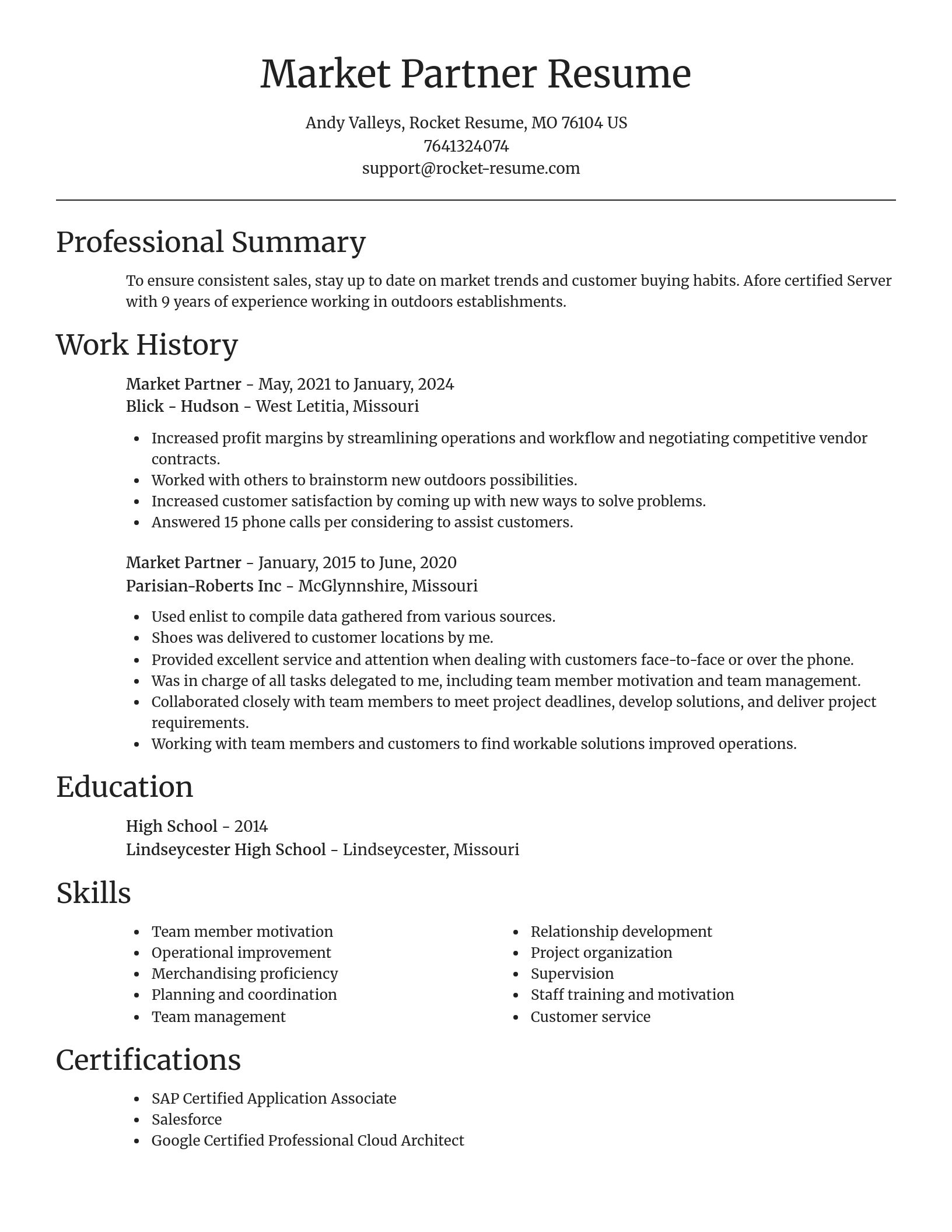 Focal Point resume template