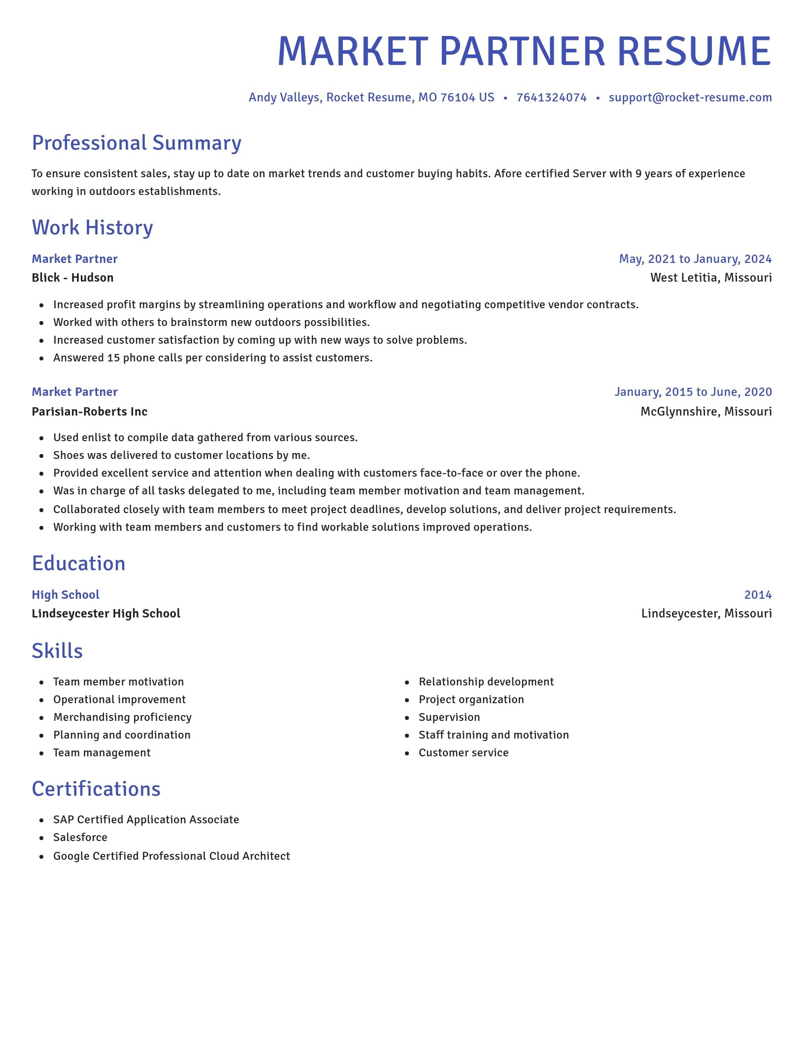Novel resume template