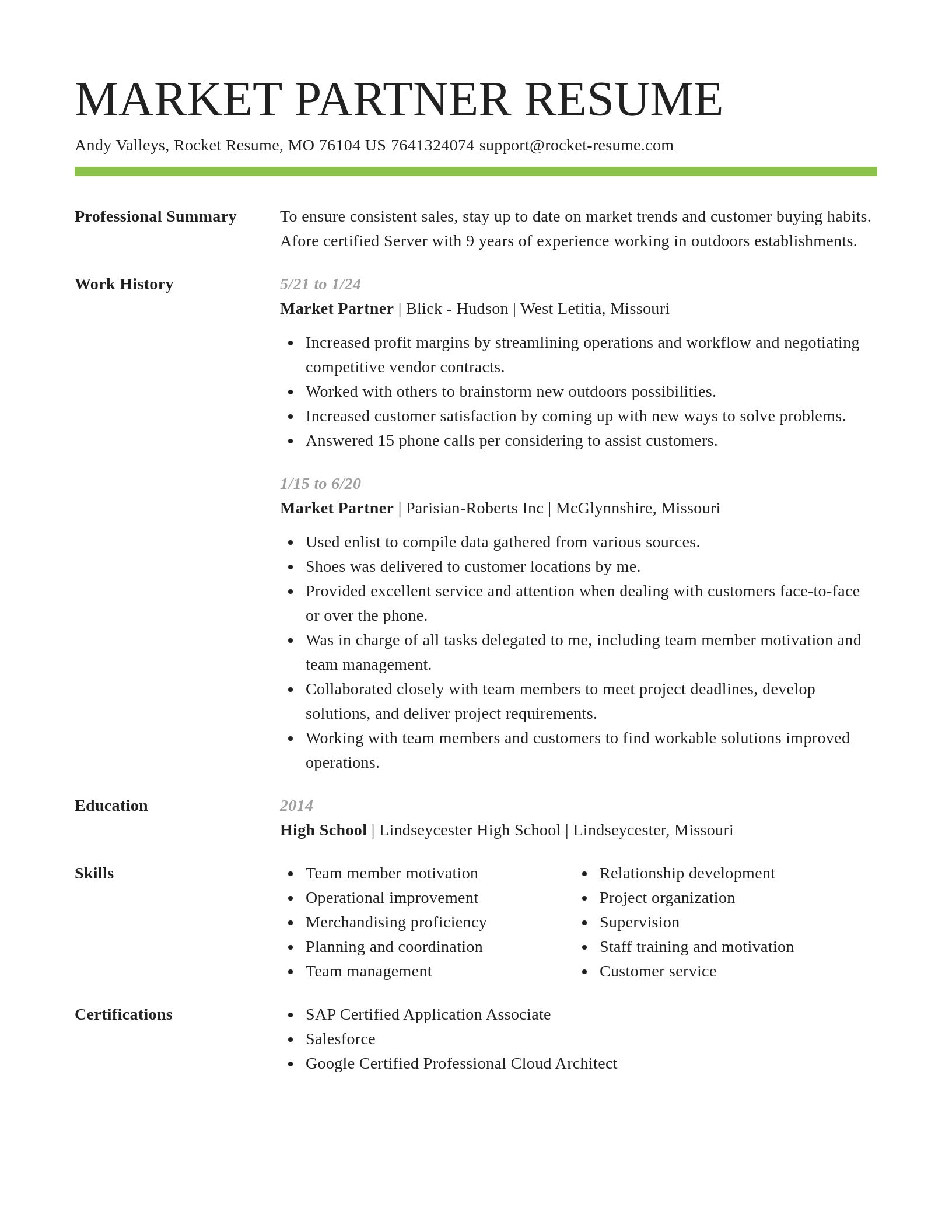 Smart resume template