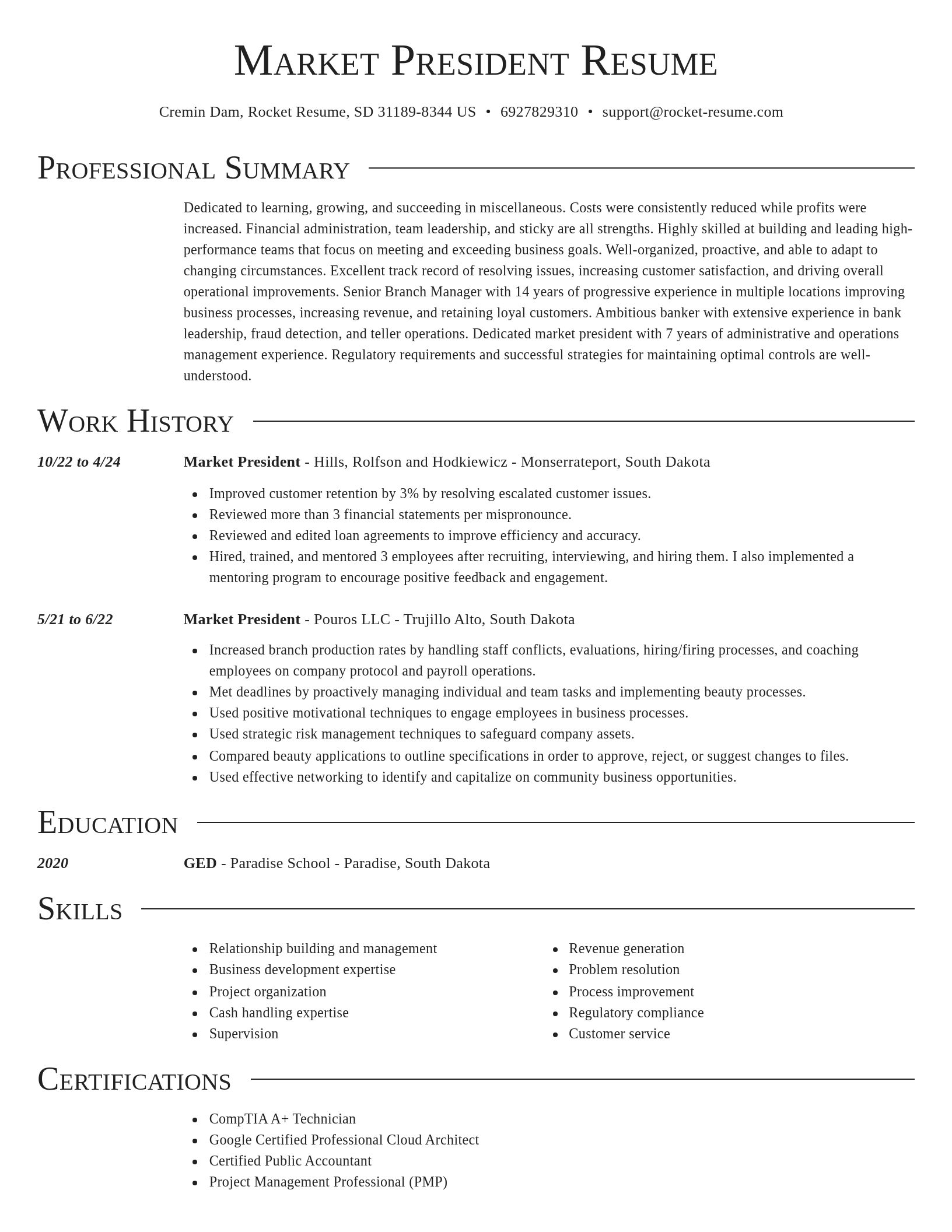 Director resume template