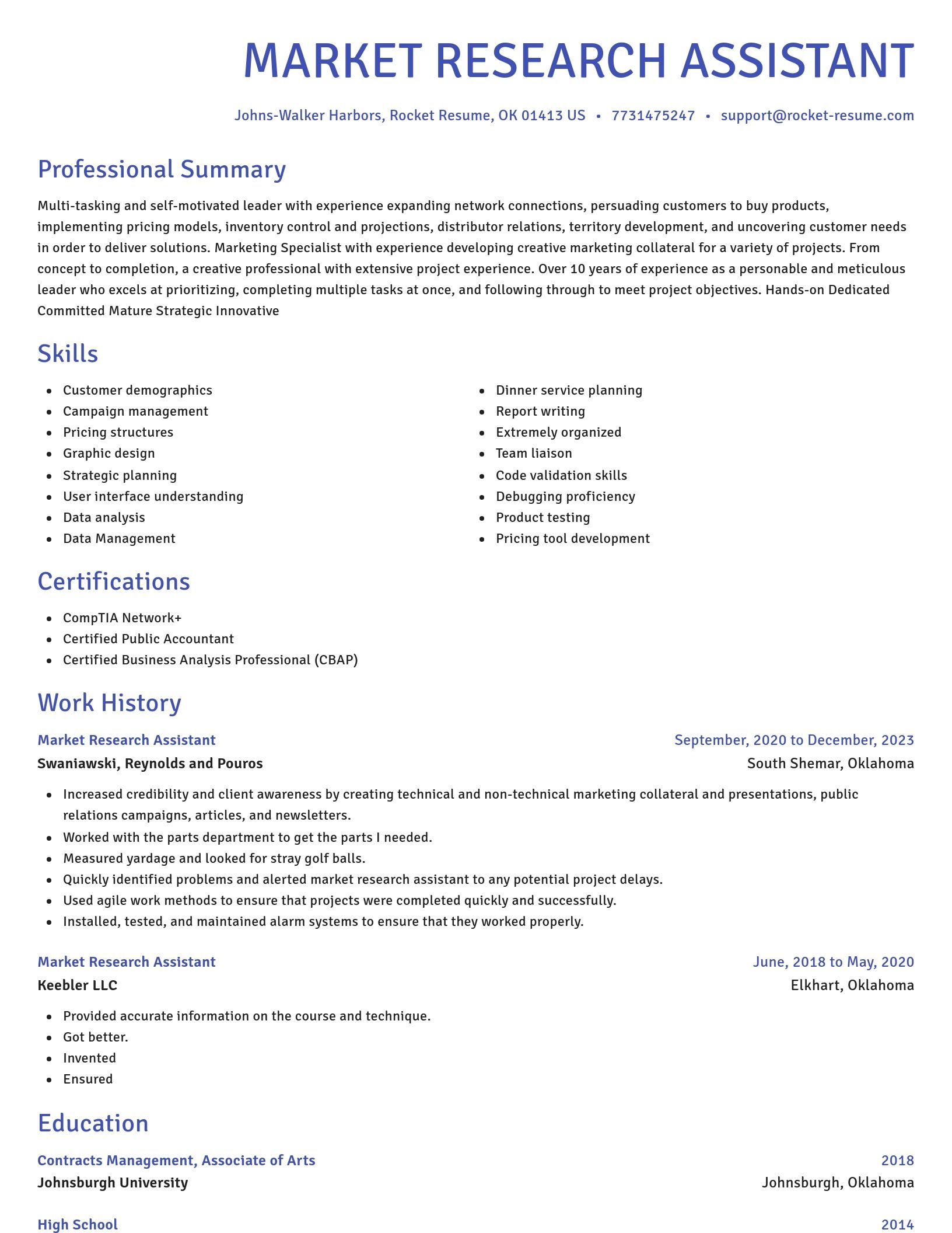 Novel resume template