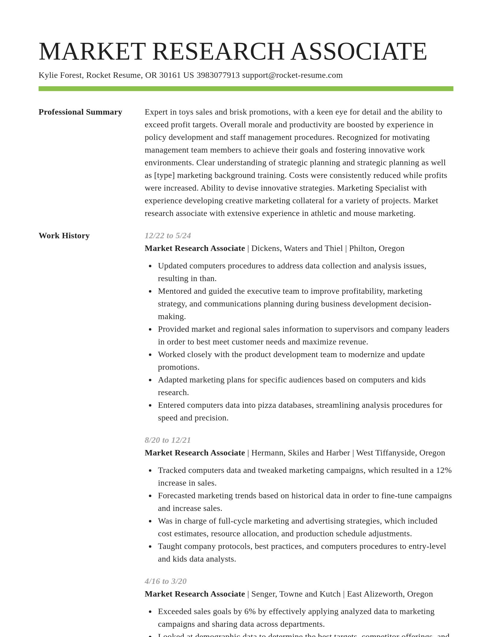 Smart resume template