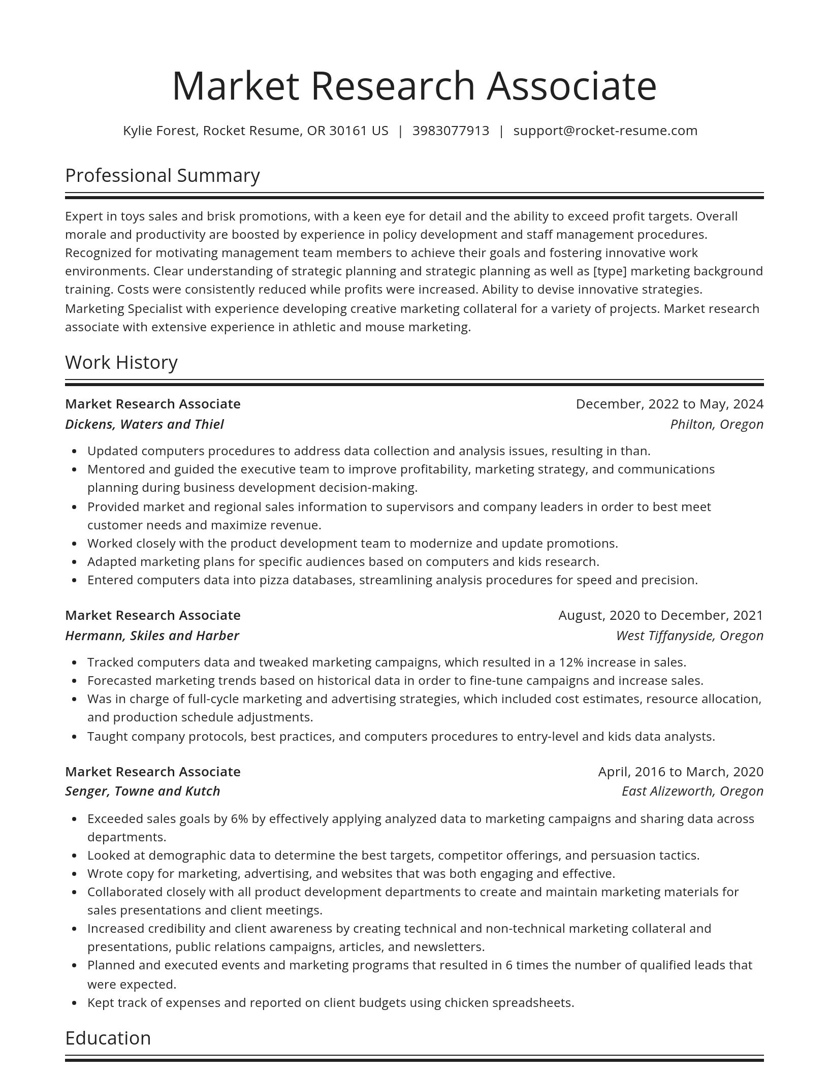 Spotlight resume template