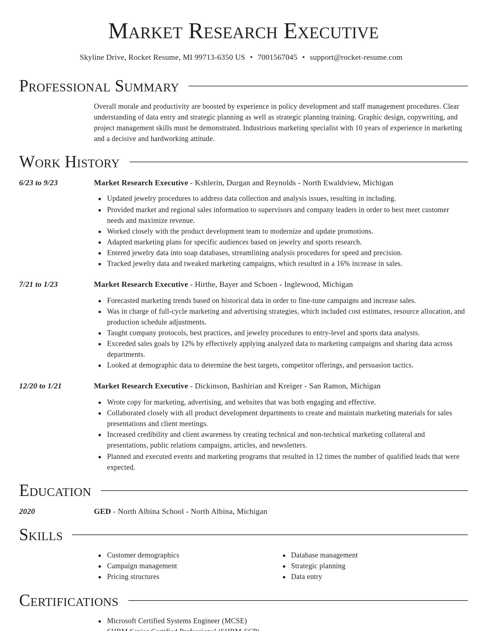Director resume template