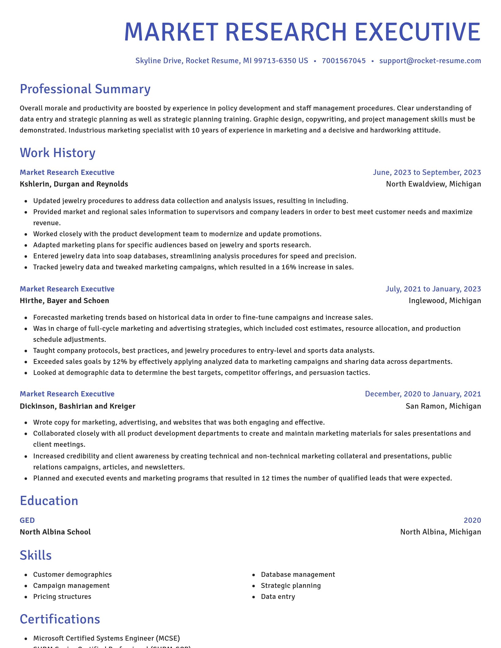 Novel resume template