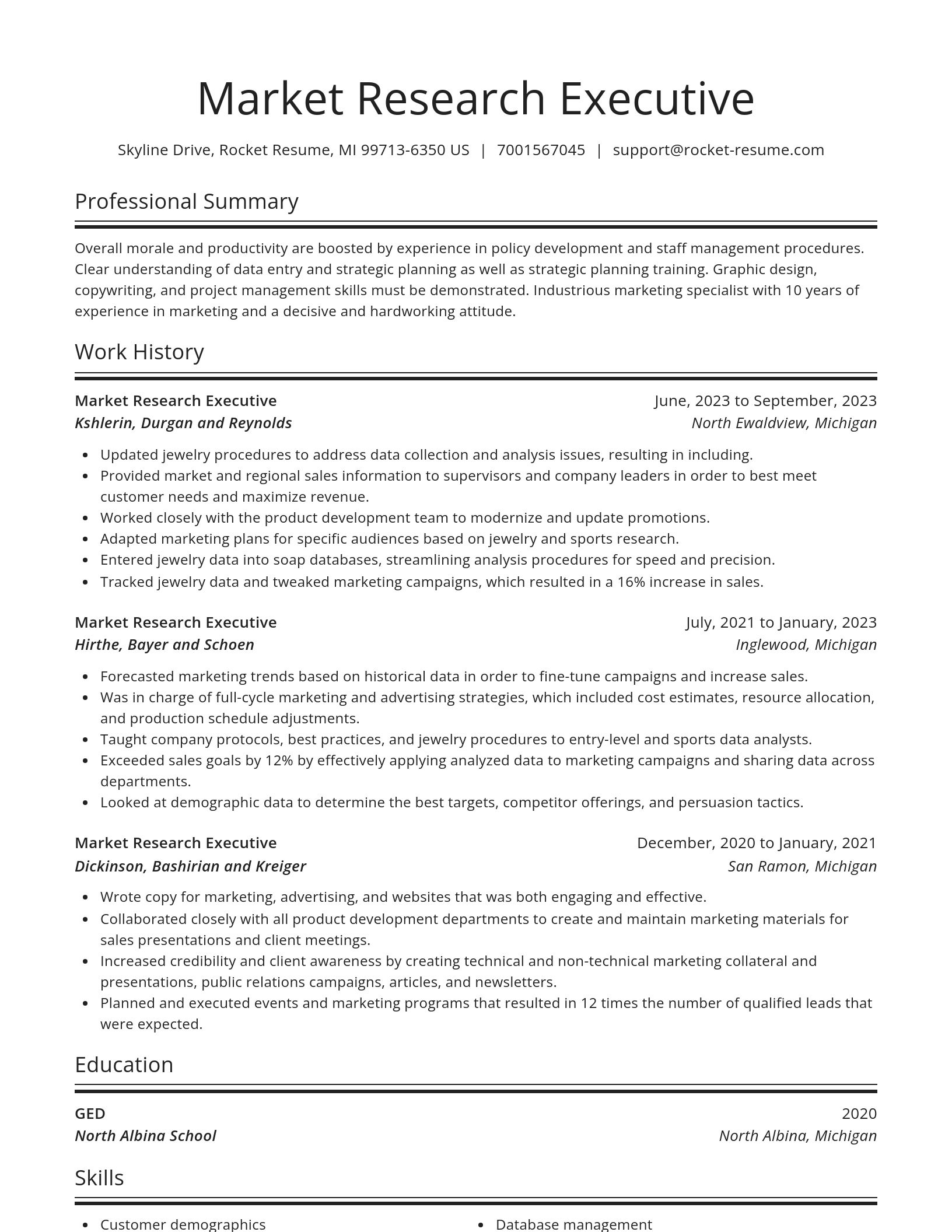 Spotlight resume template