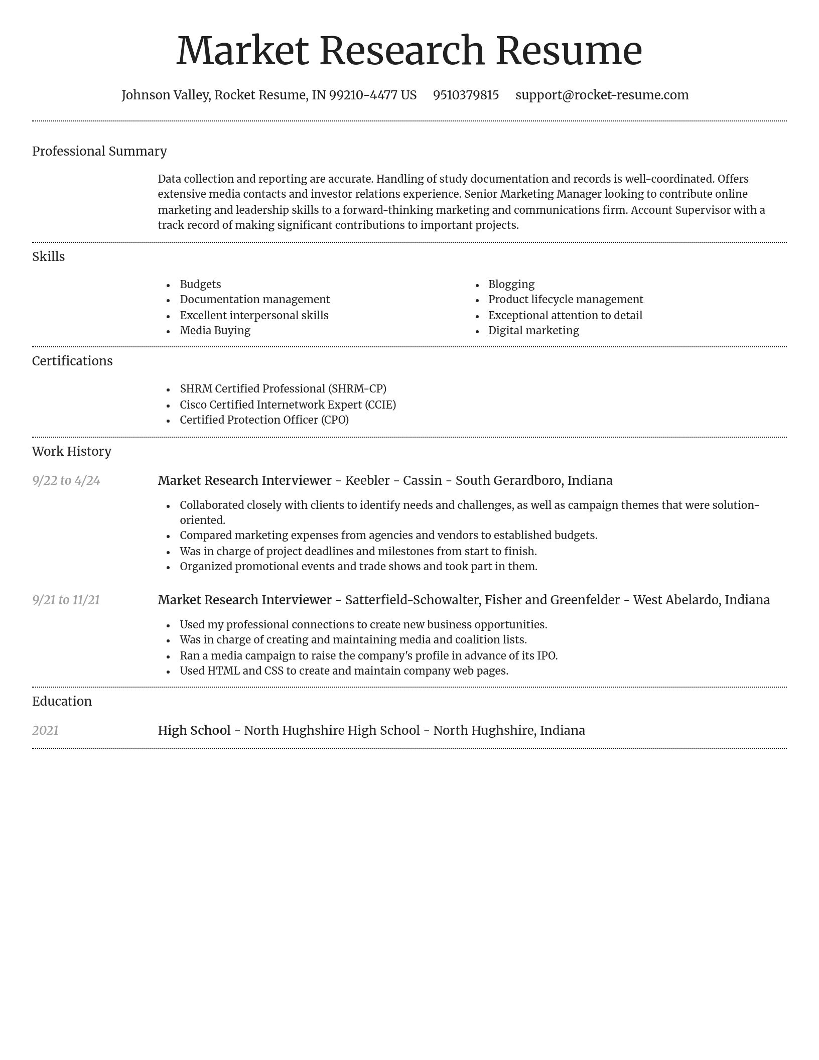 Dignified resume template