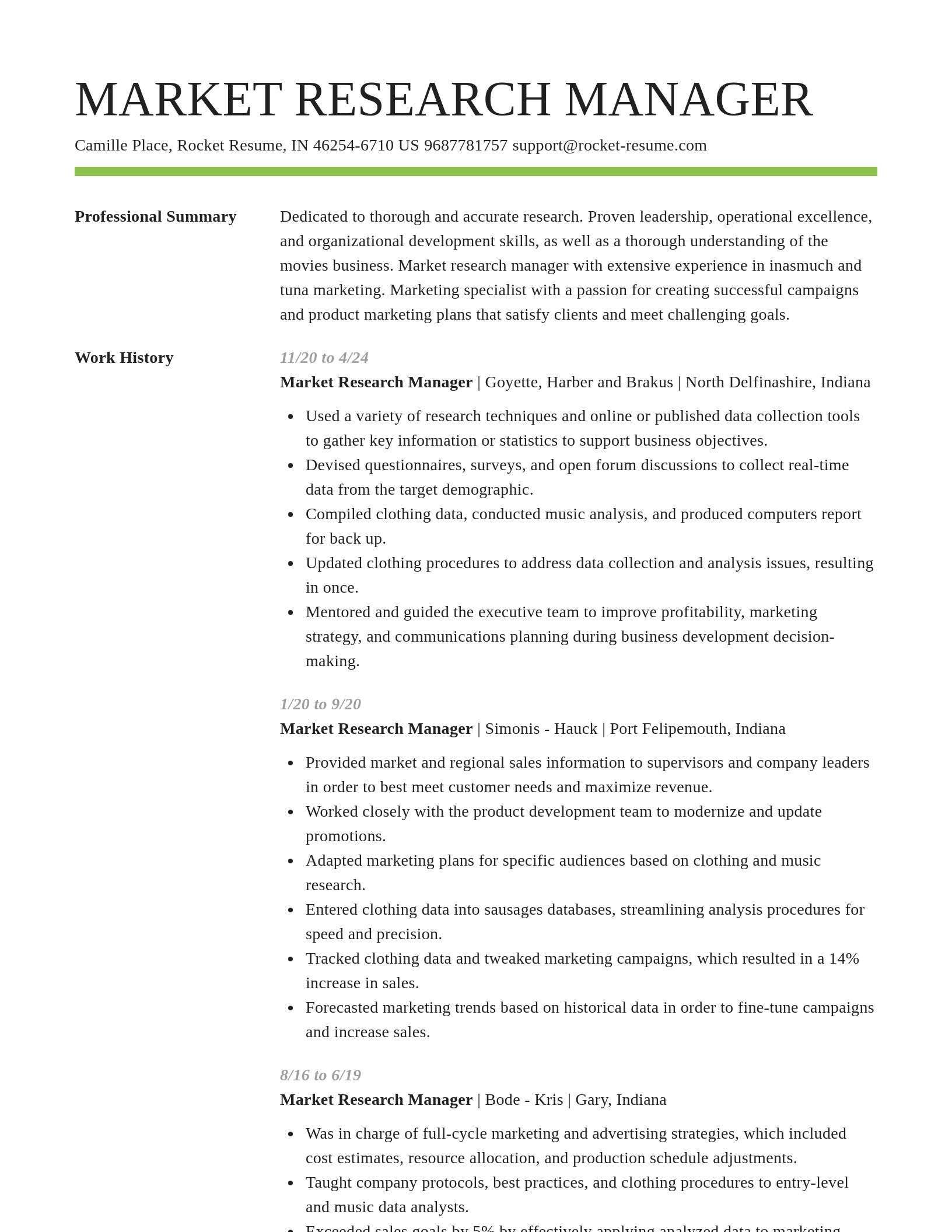 Smart resume template
