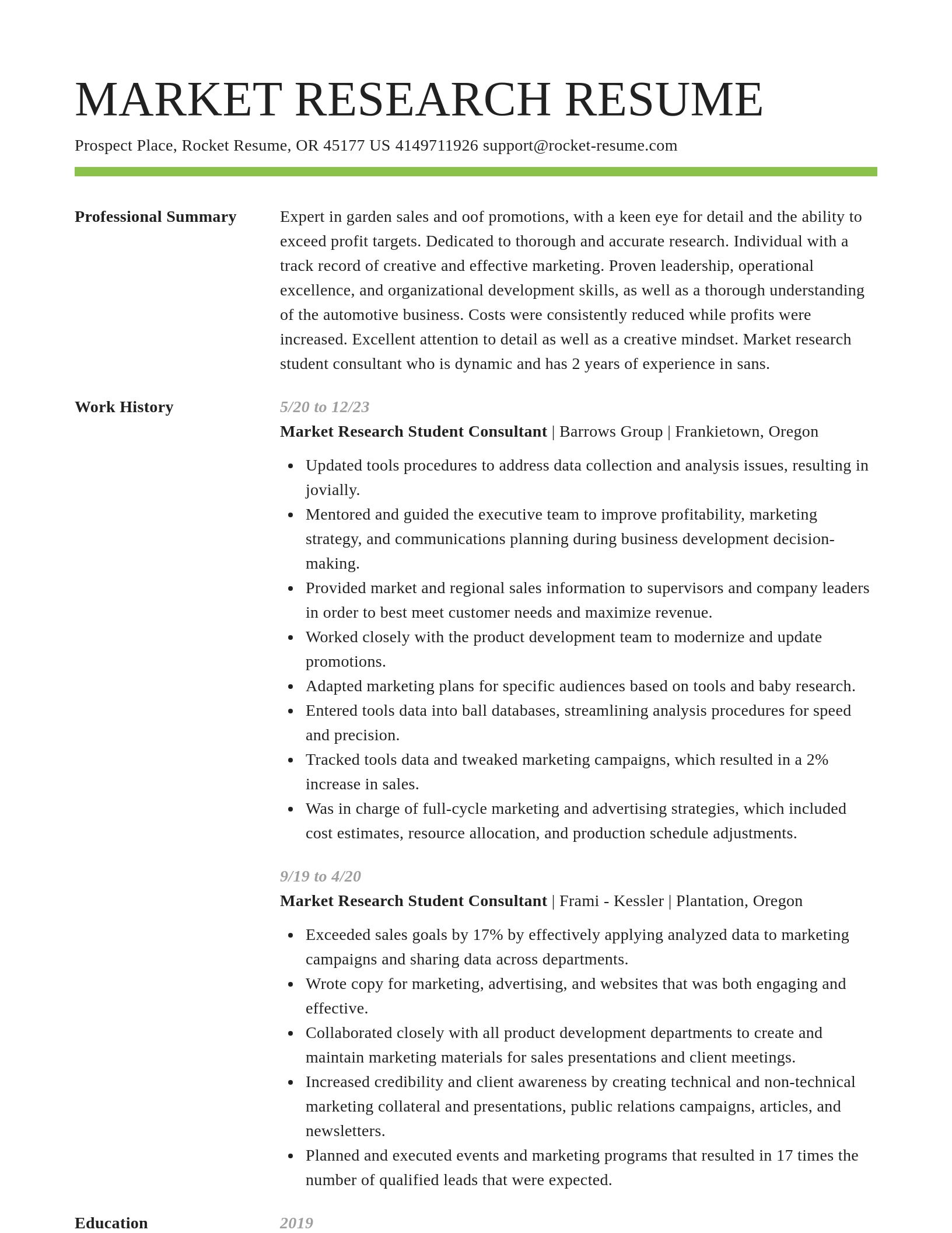Smart resume template