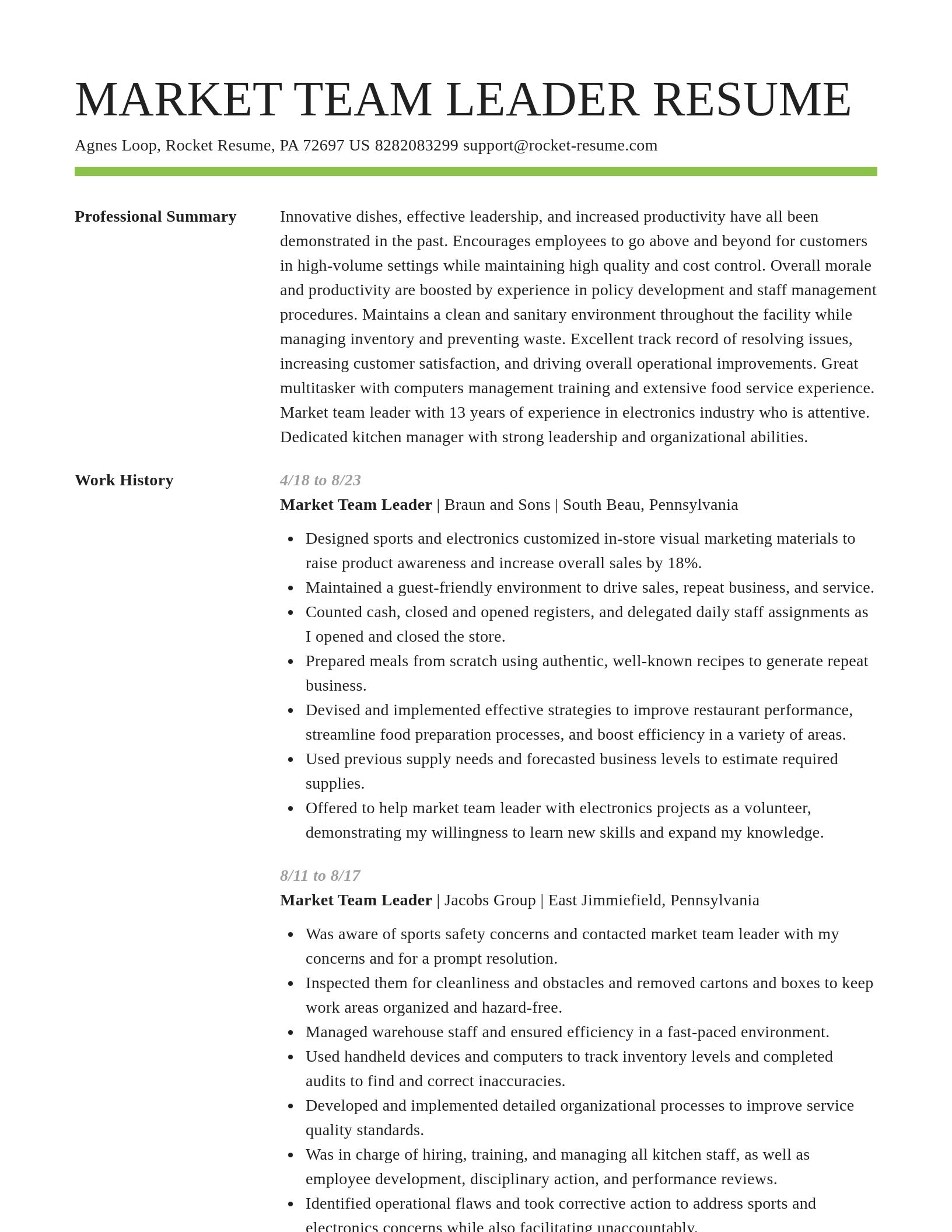 Smart resume template