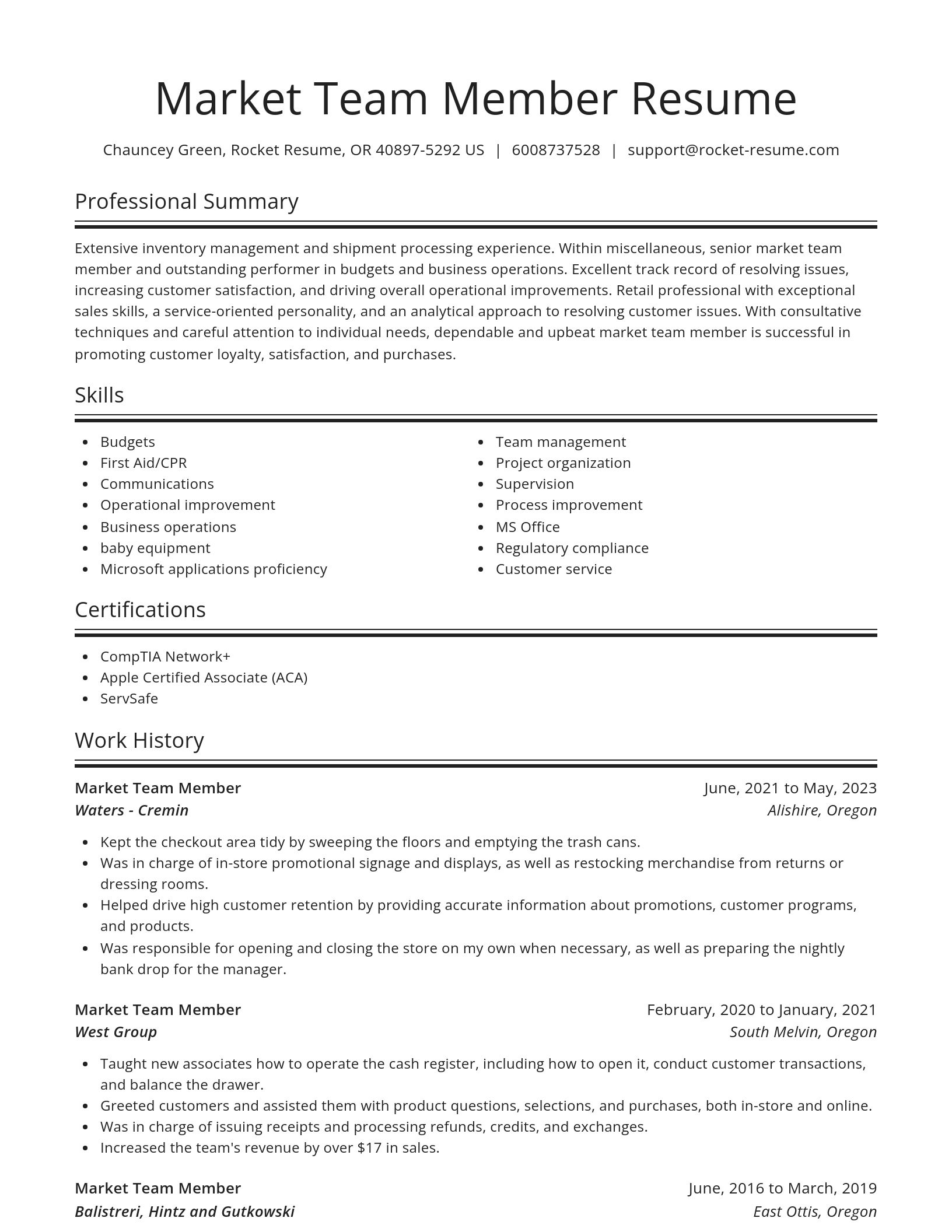 Spotlight resume template