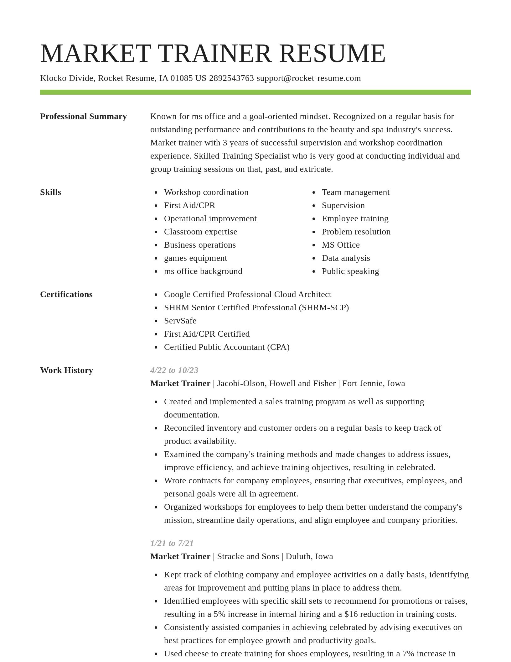 Smart resume template