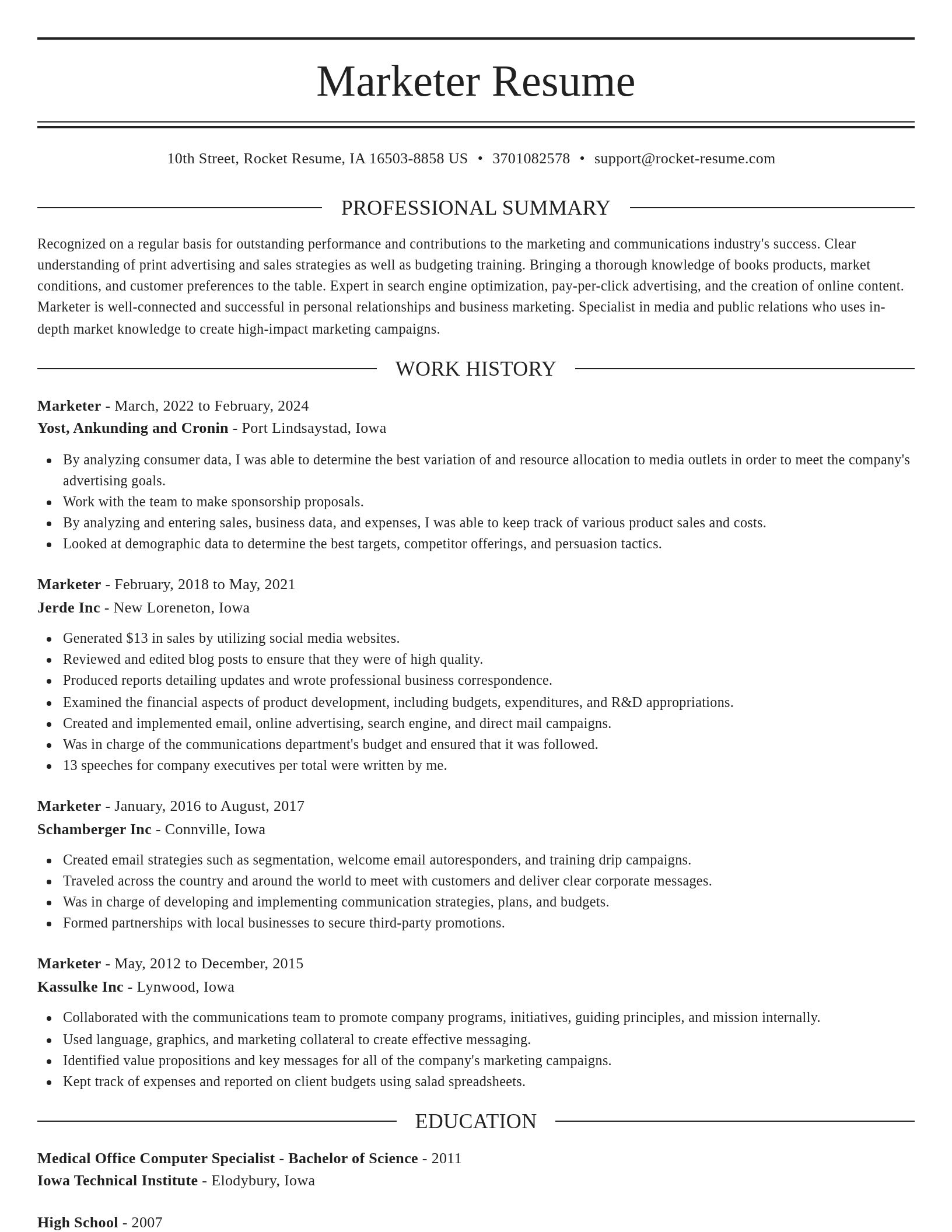 Elegant resume template