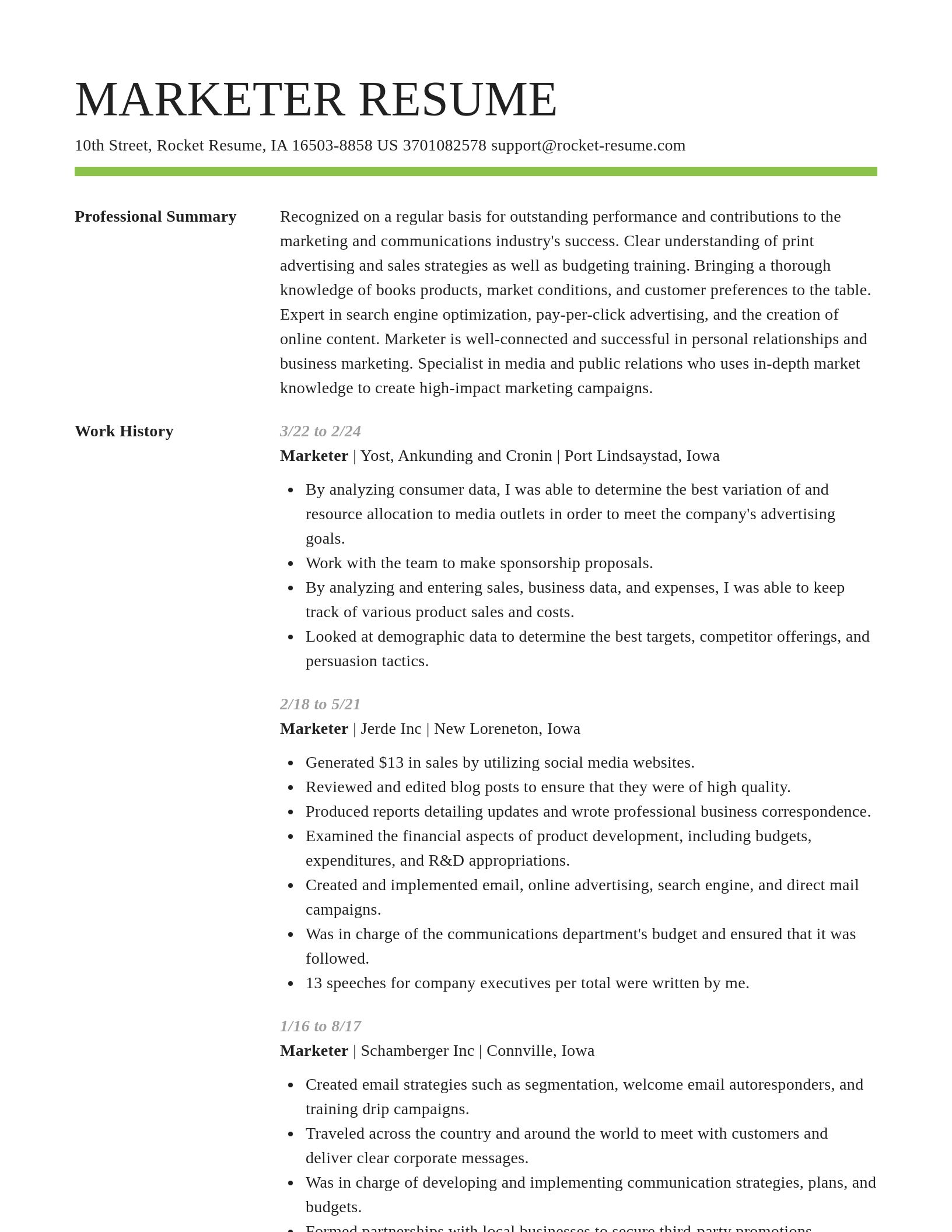 Smart resume template