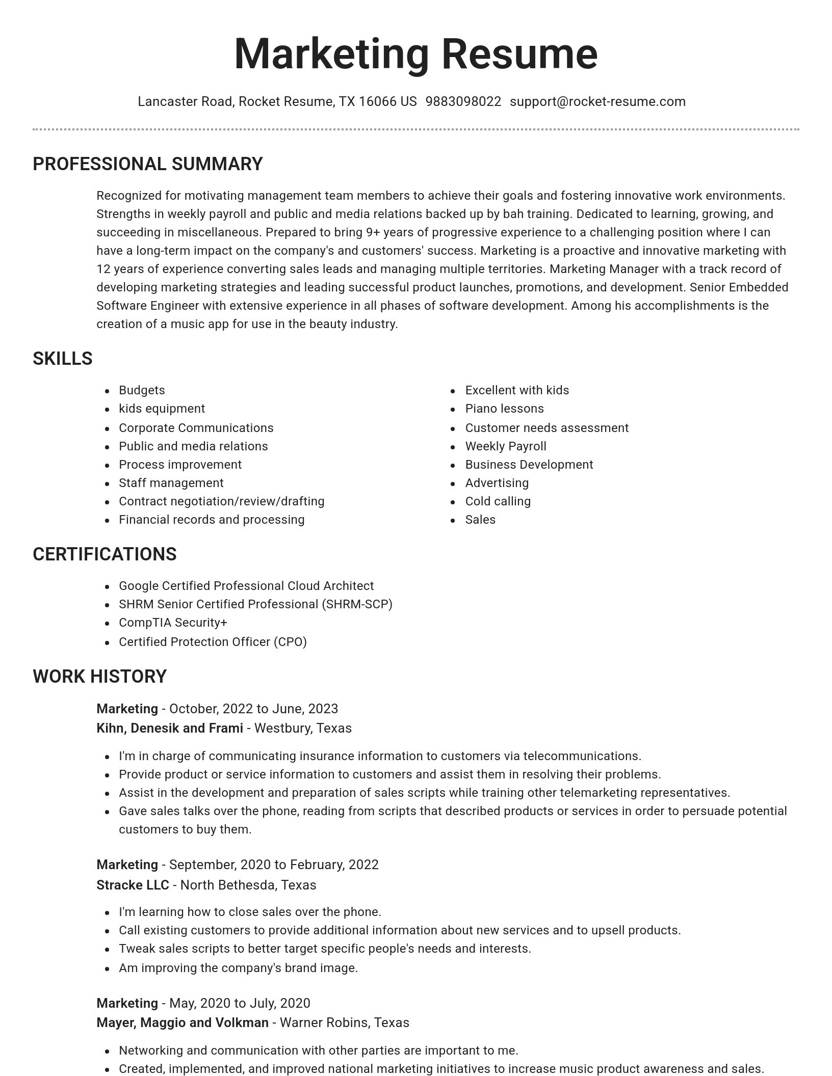 Brilliant resume template