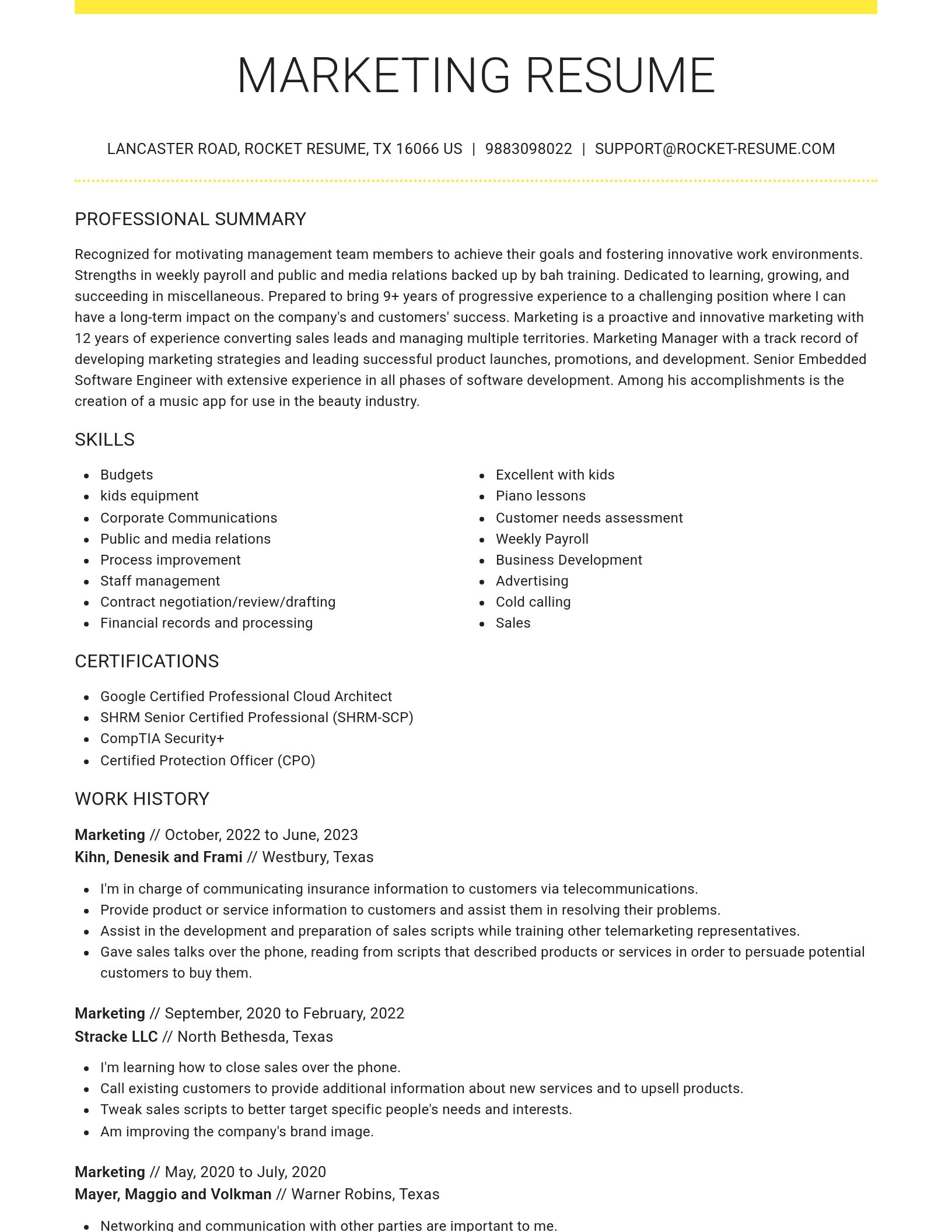 Grand resume template