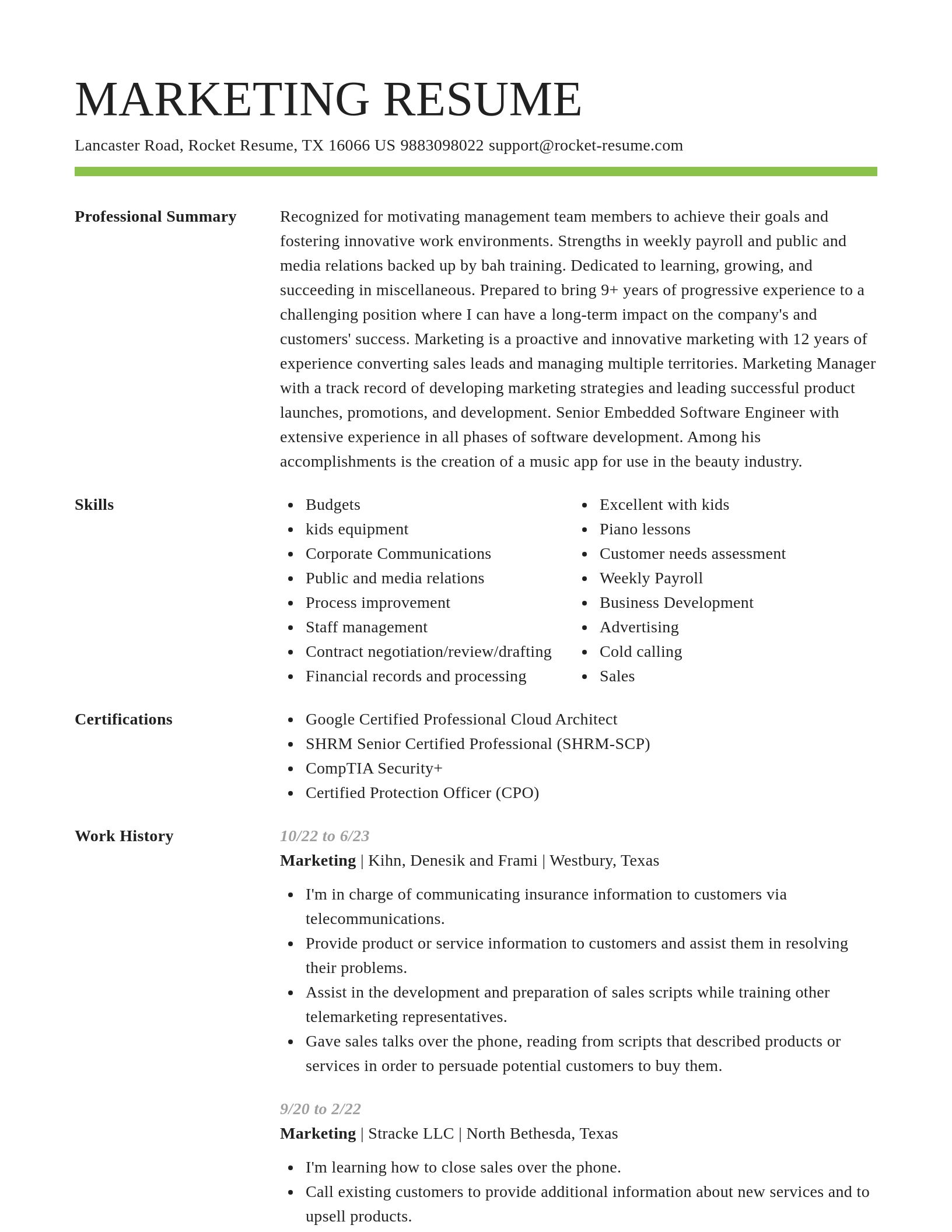 Smart resume template