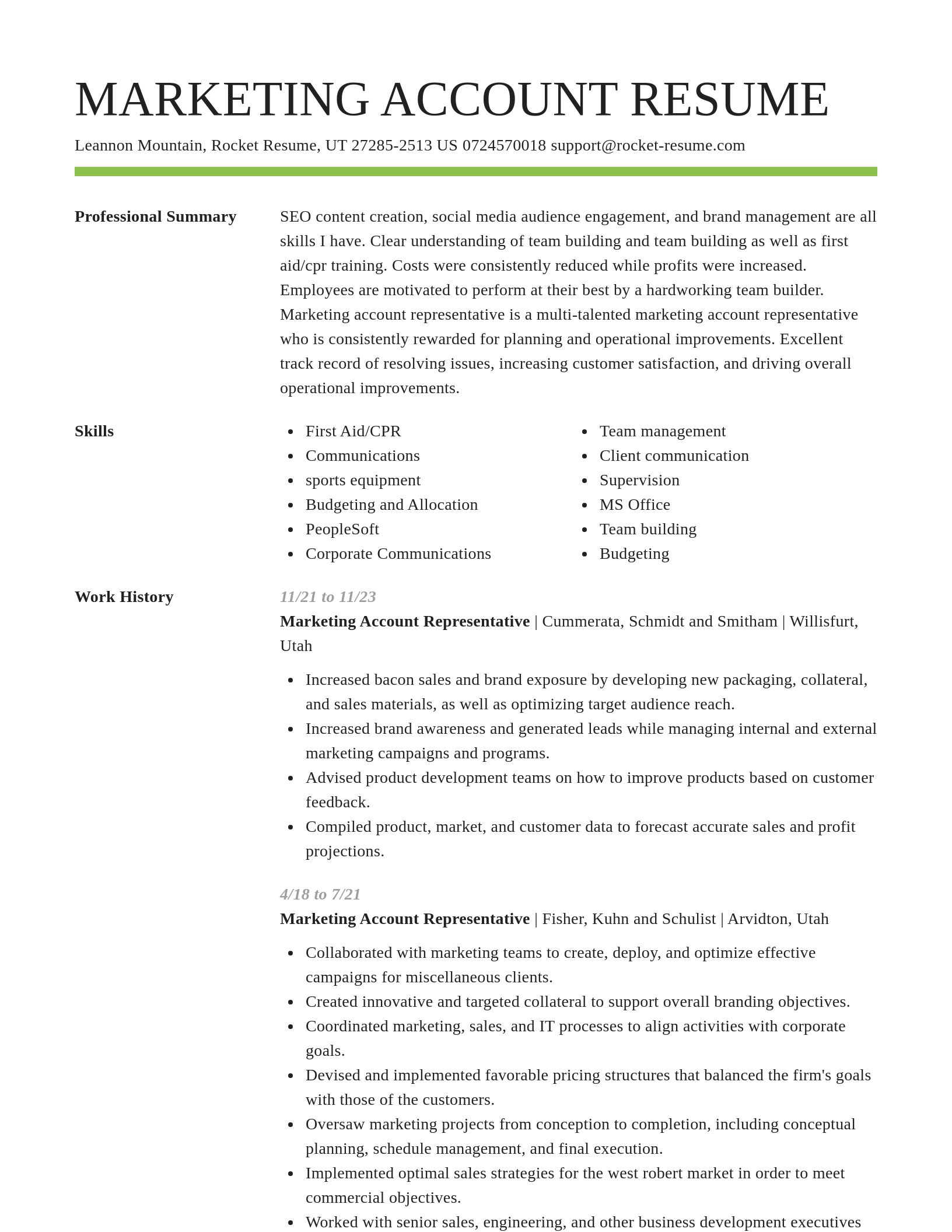 Smart resume template