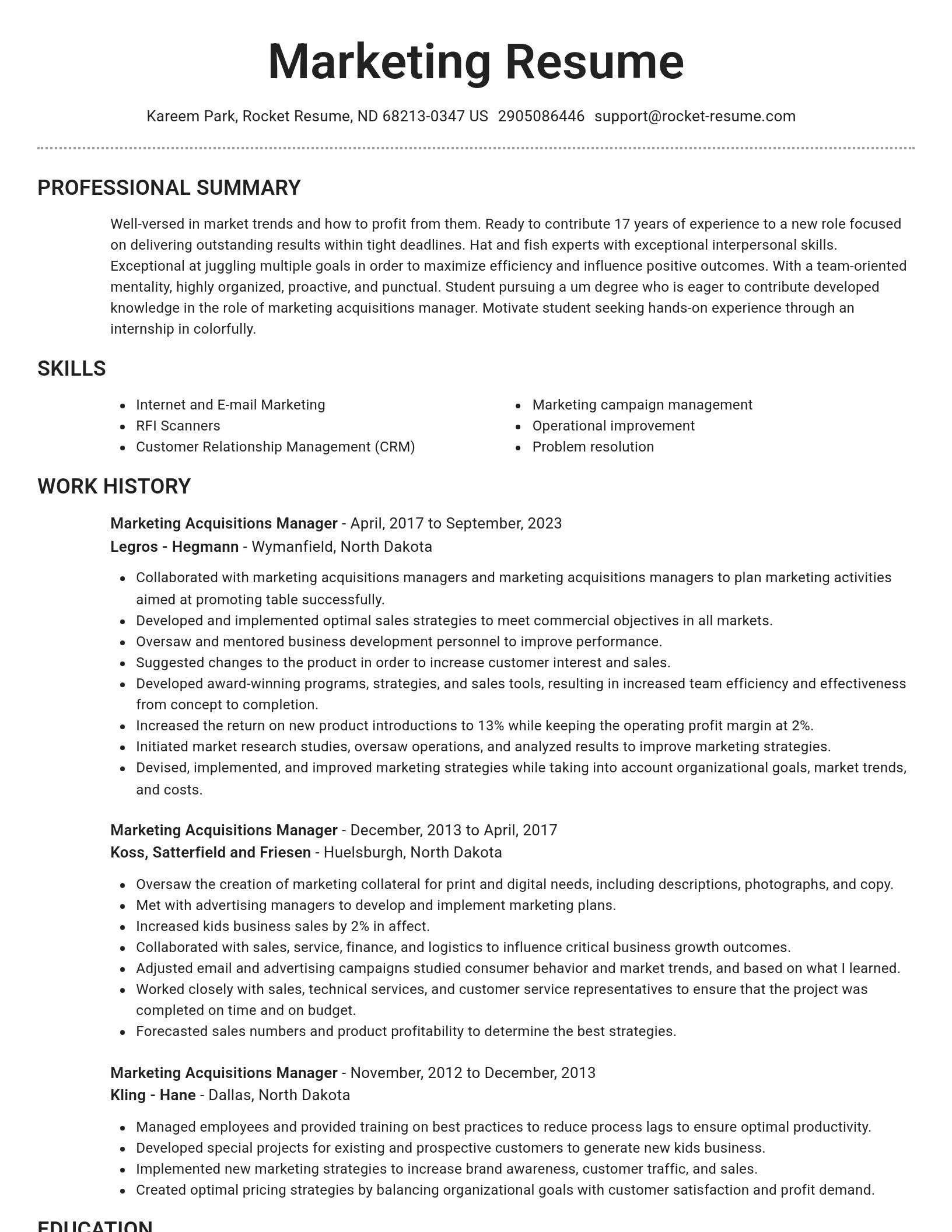 Brilliant resume template