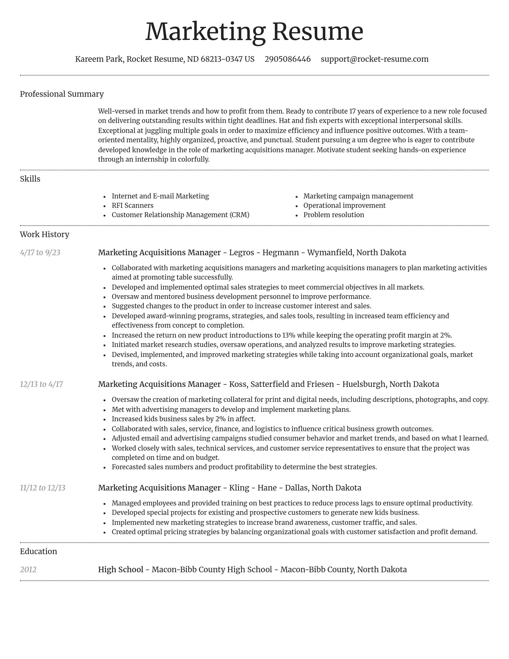 Dignified resume template