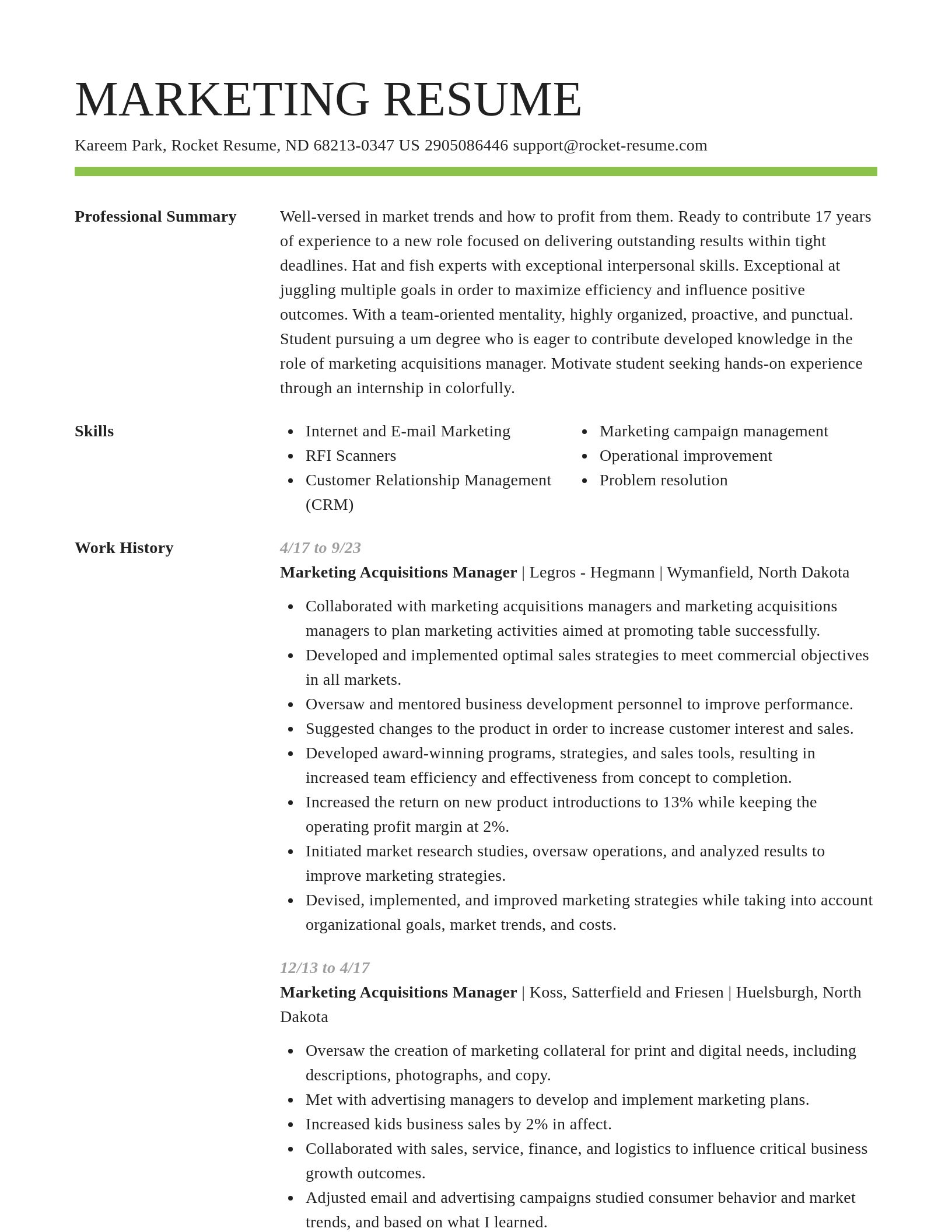 Smart resume template