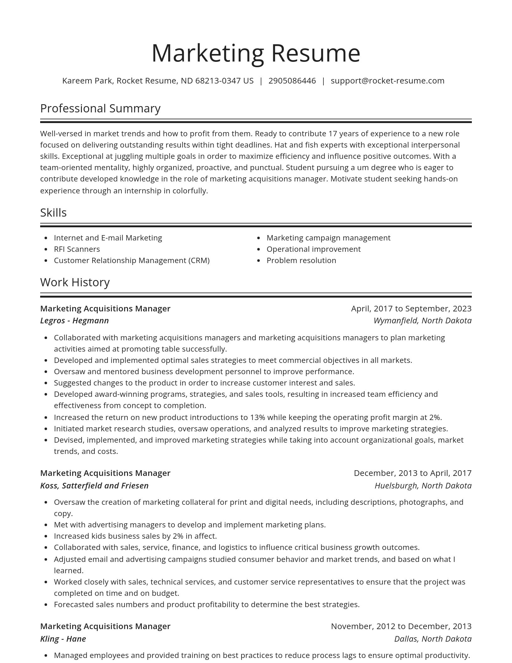 Spotlight resume template