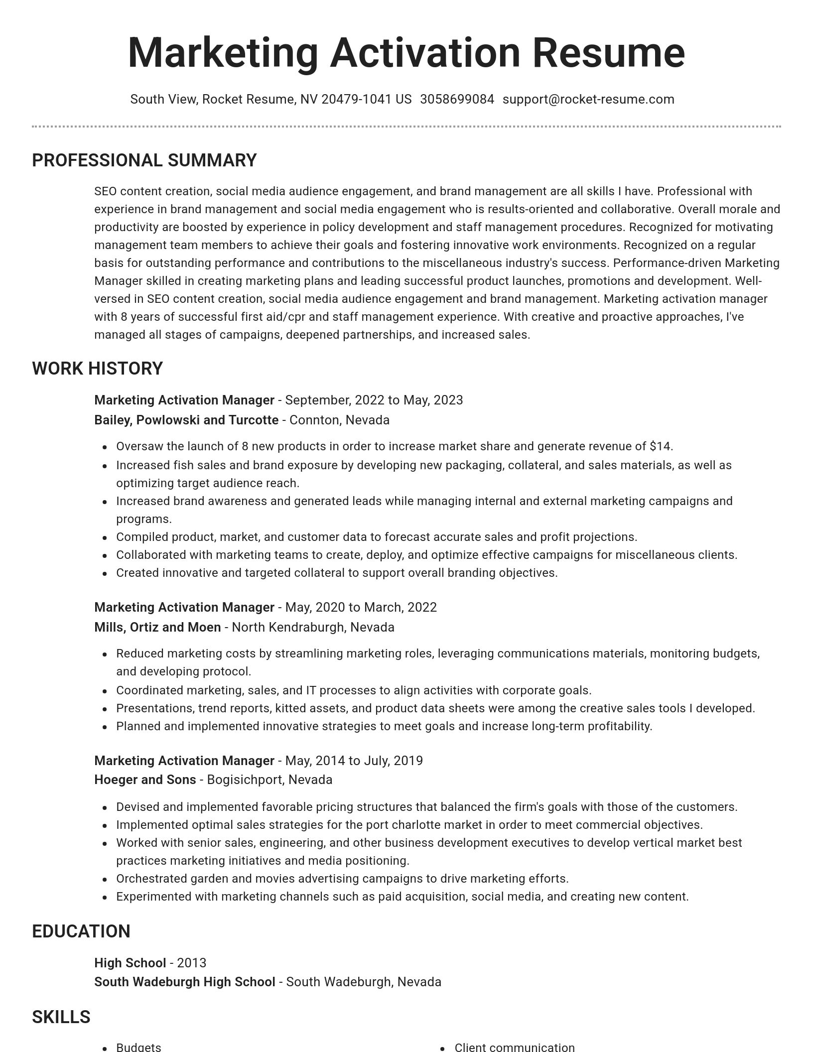 Brilliant resume template