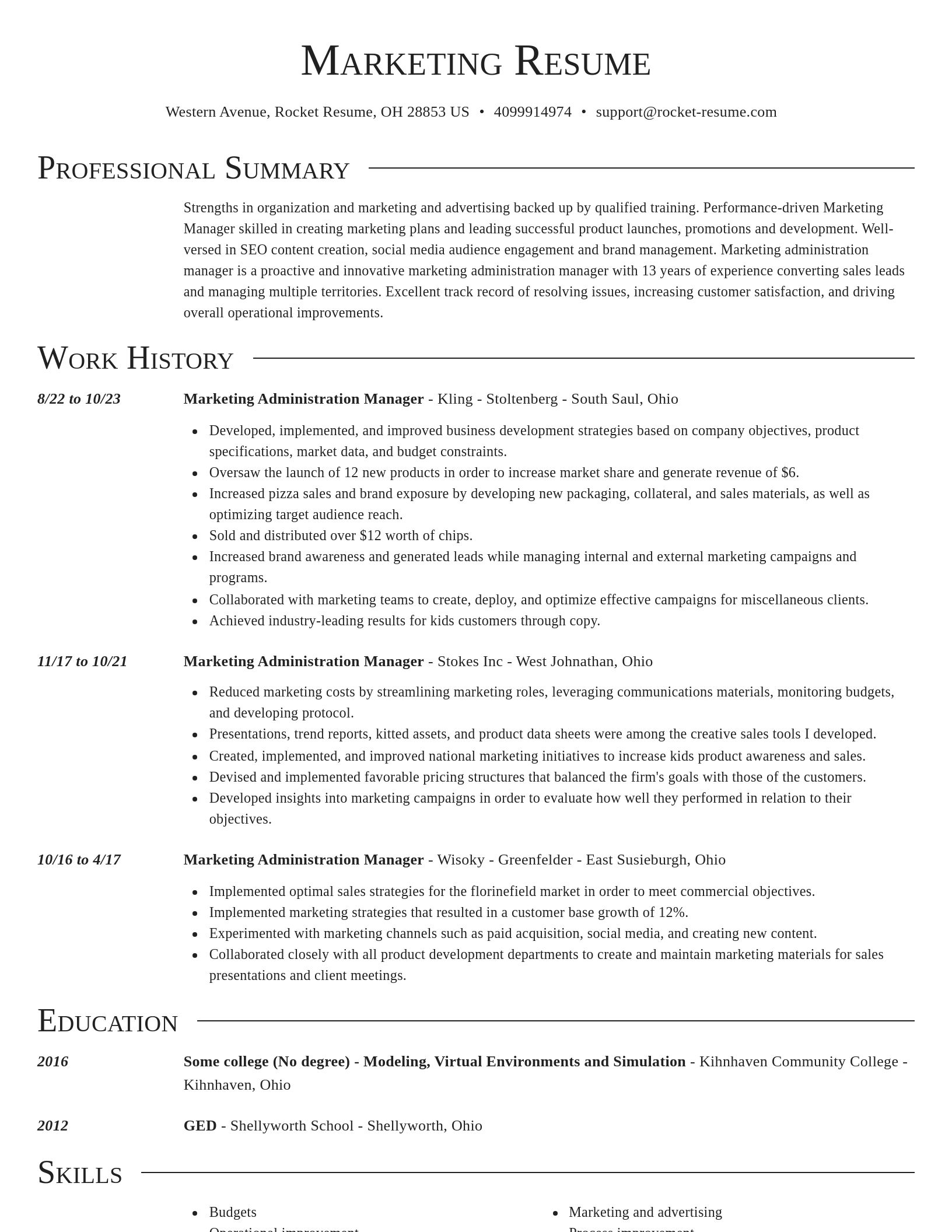 Director resume template