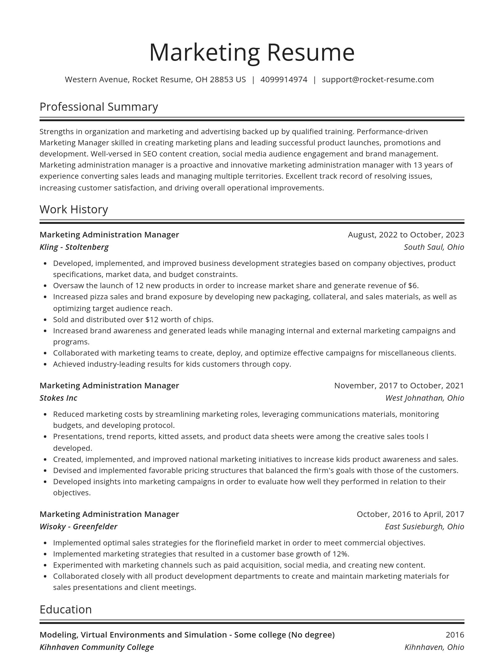 Spotlight resume template