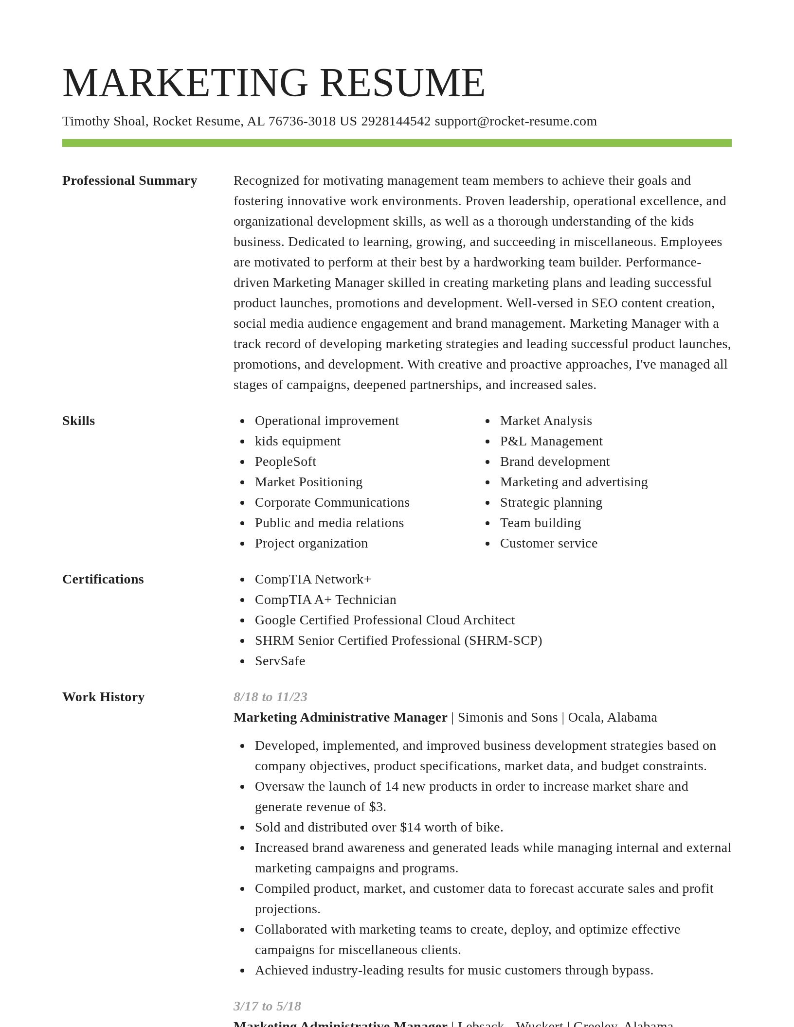 Smart resume template