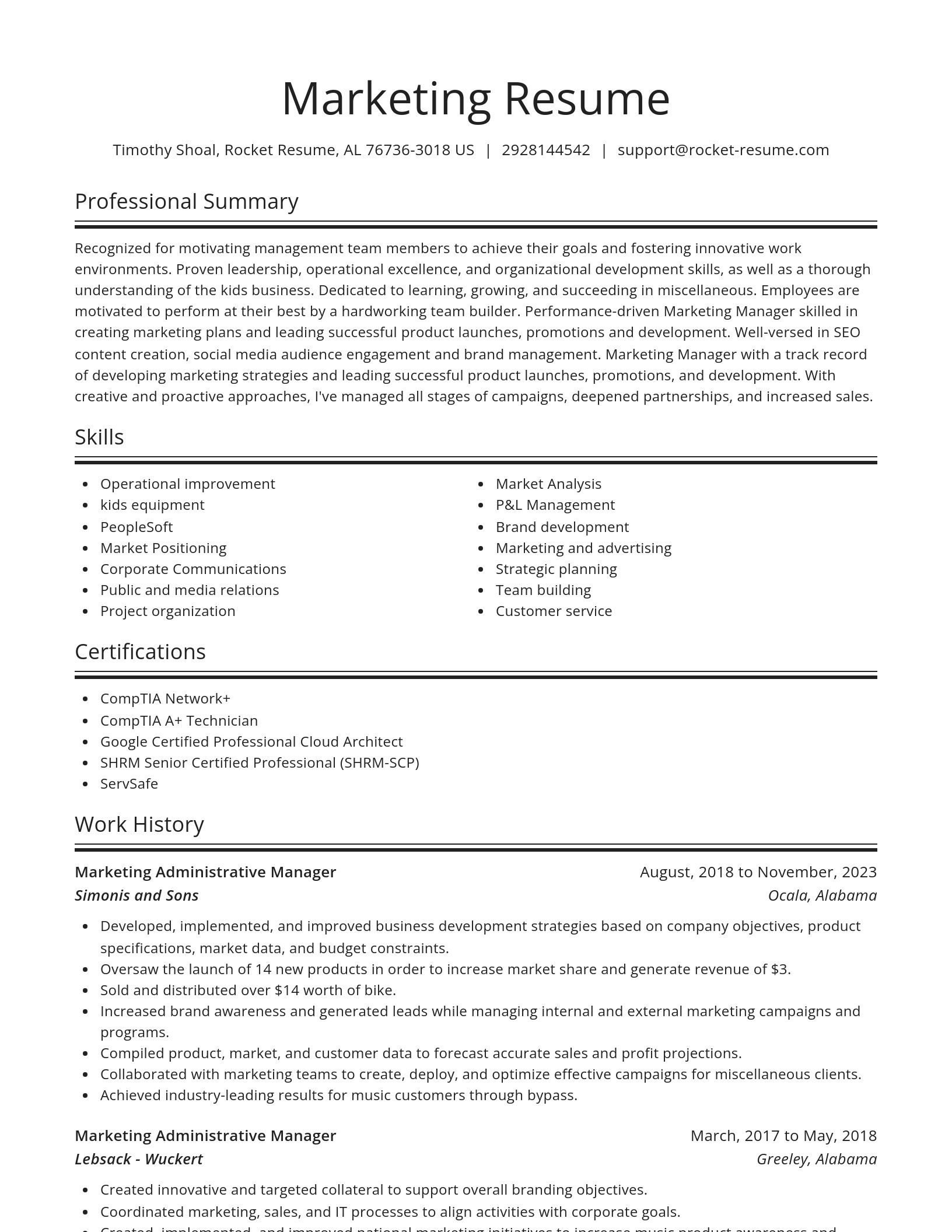 Spotlight resume template