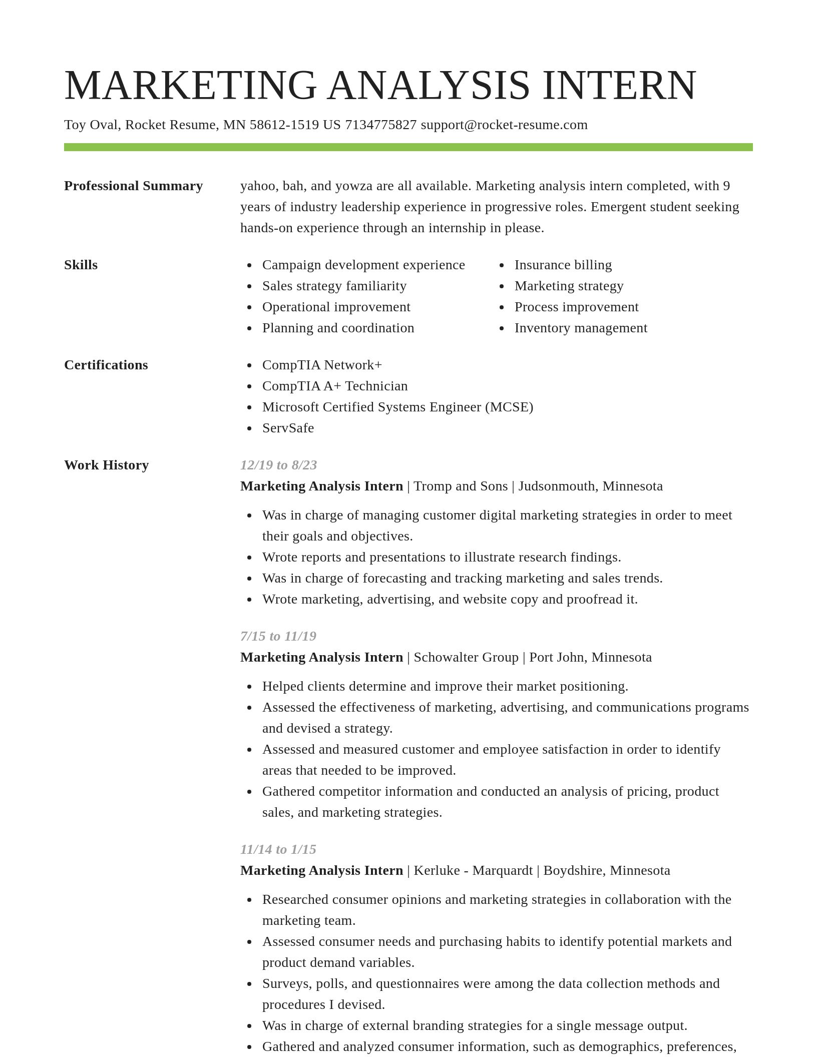 Smart resume template