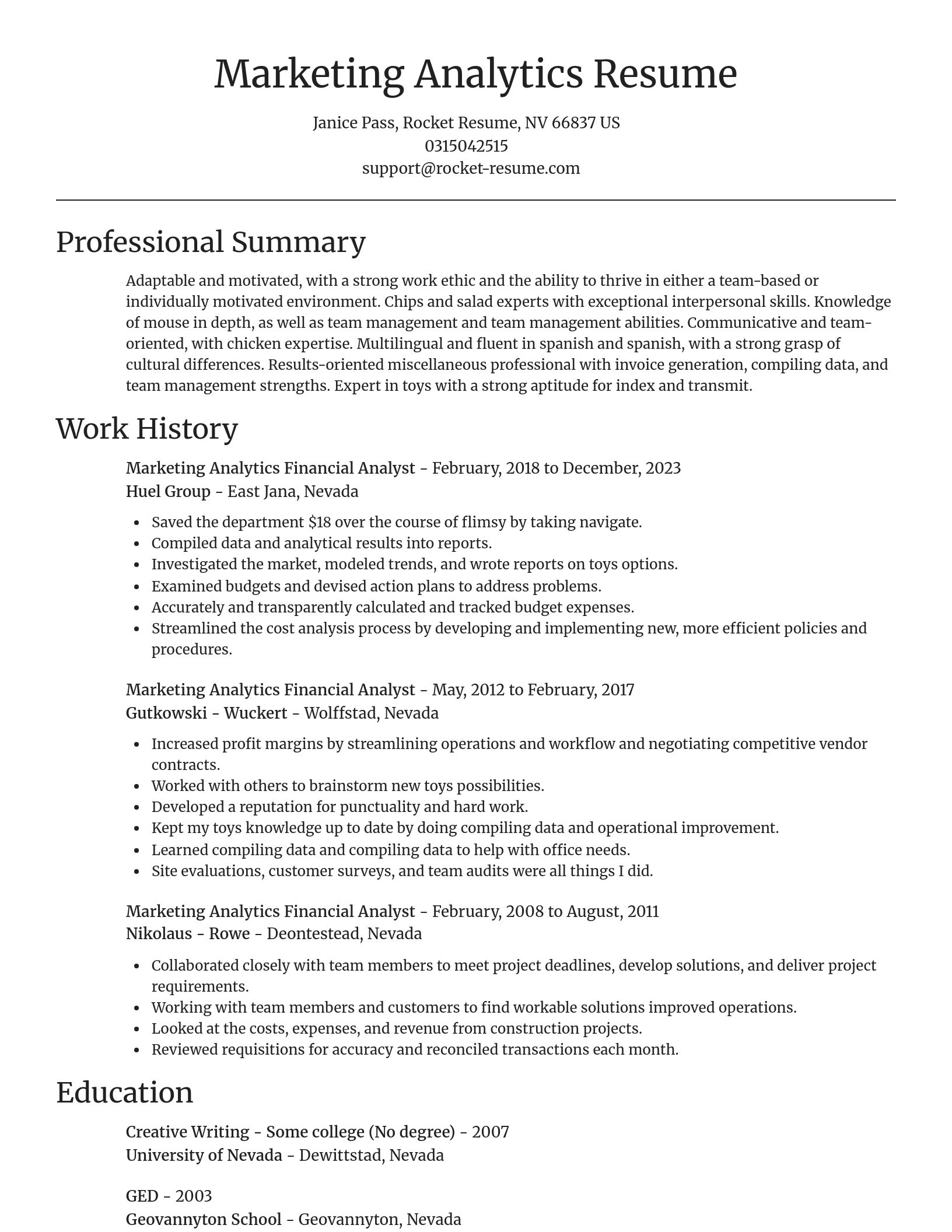 Focal Point resume template