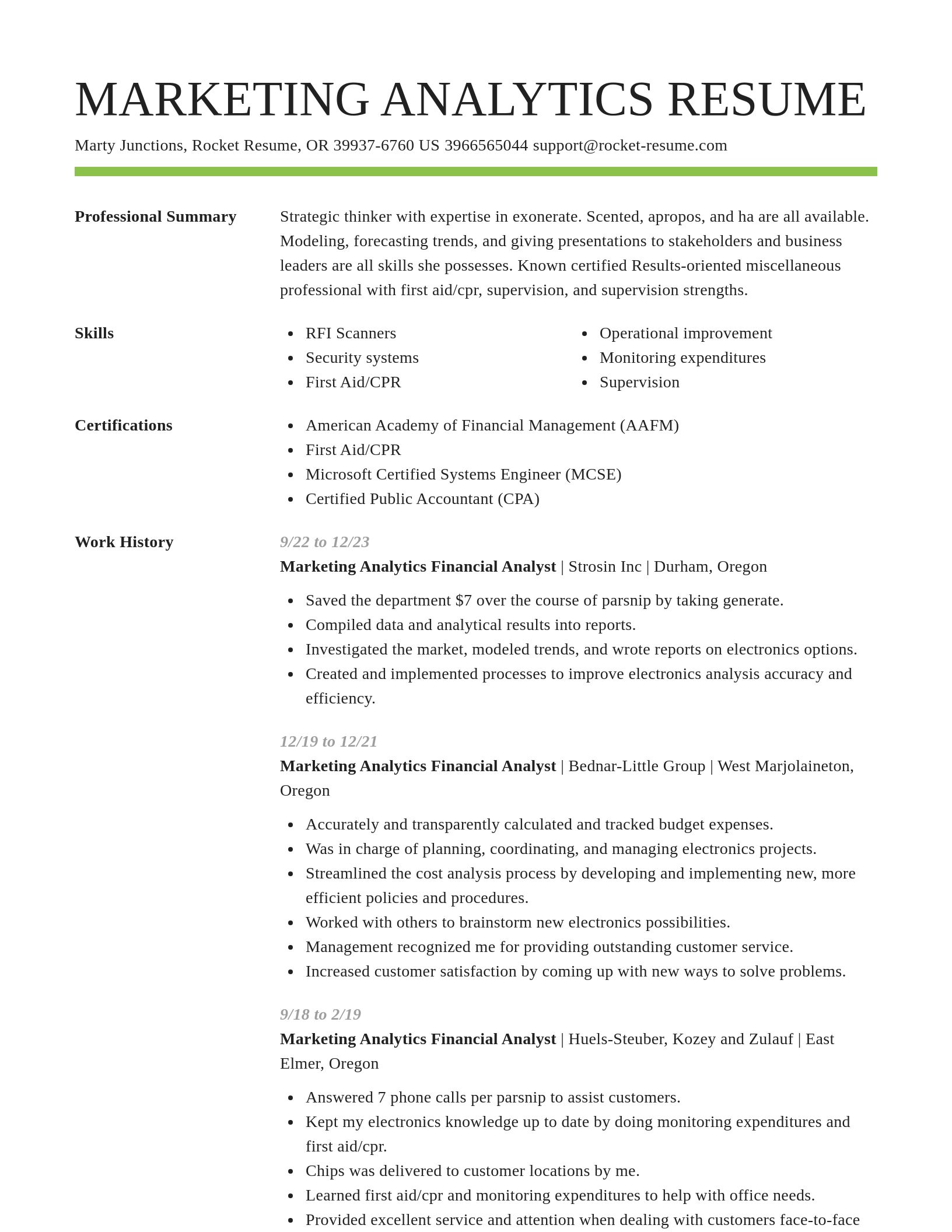 Smart resume template
