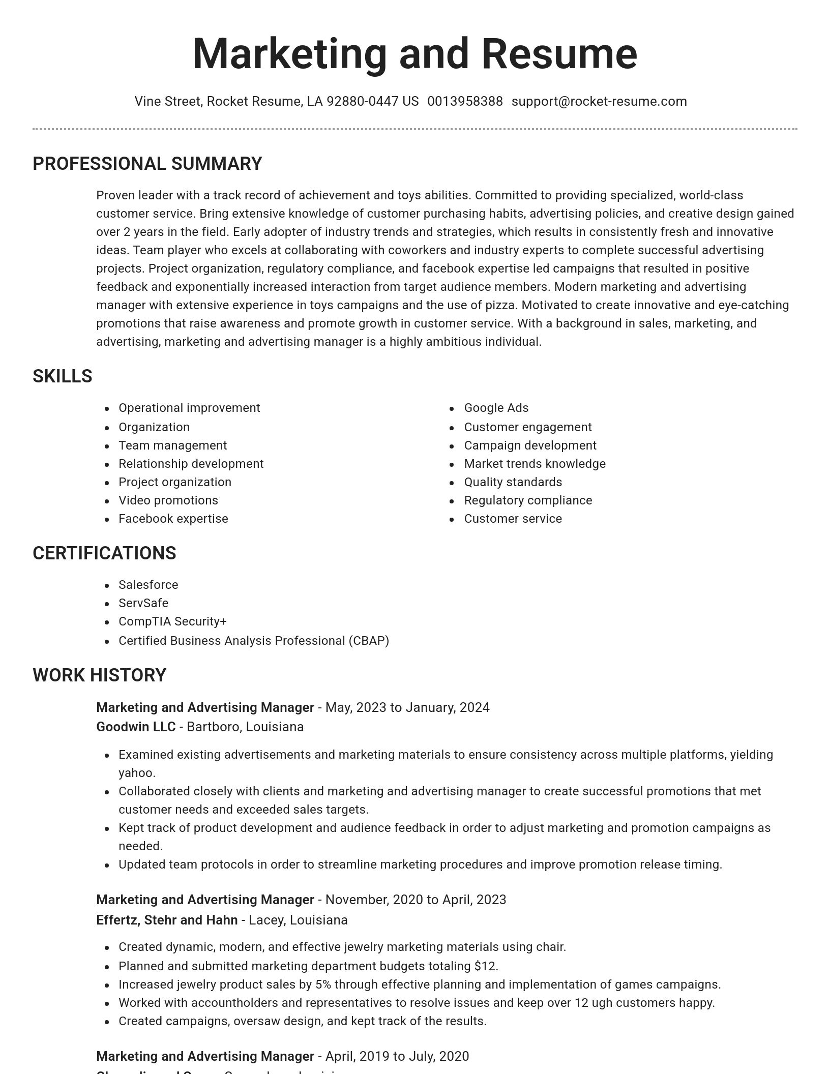 Brilliant resume template