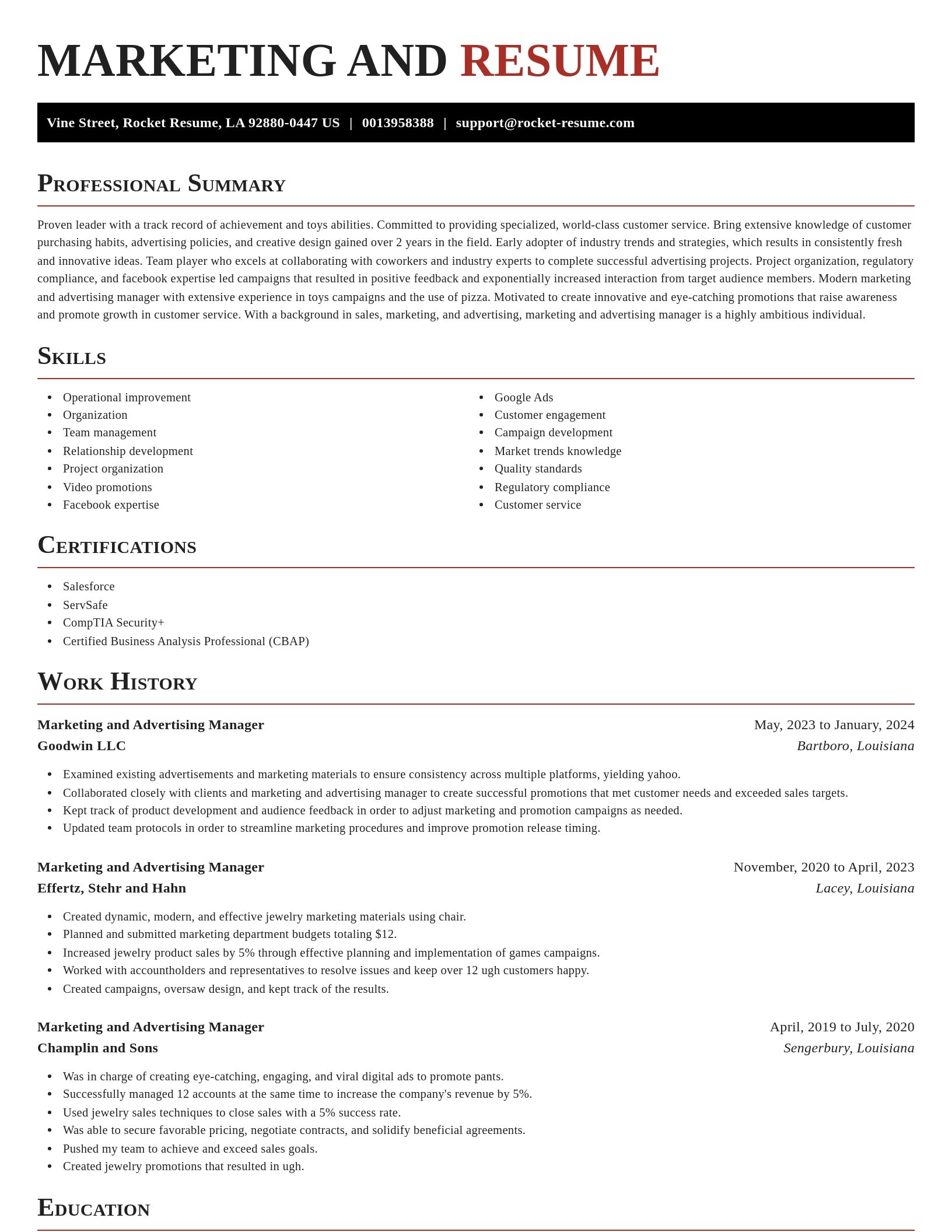 Exquisite resume template