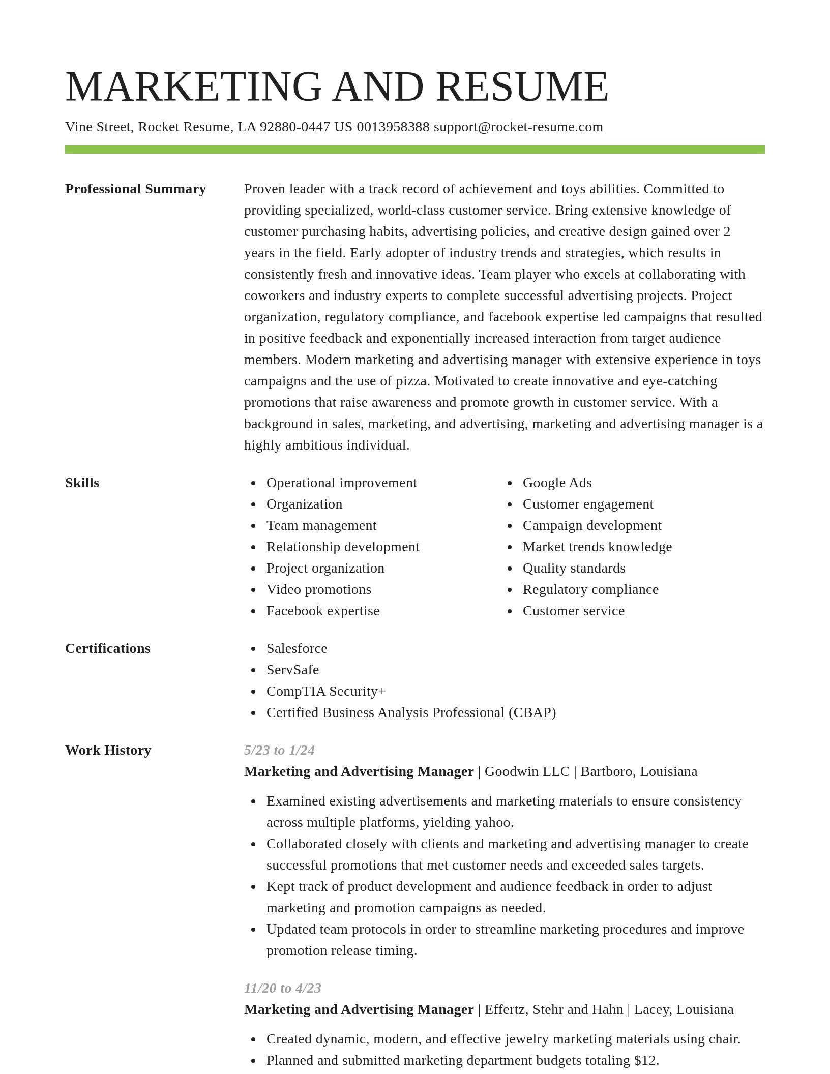 Smart resume template
