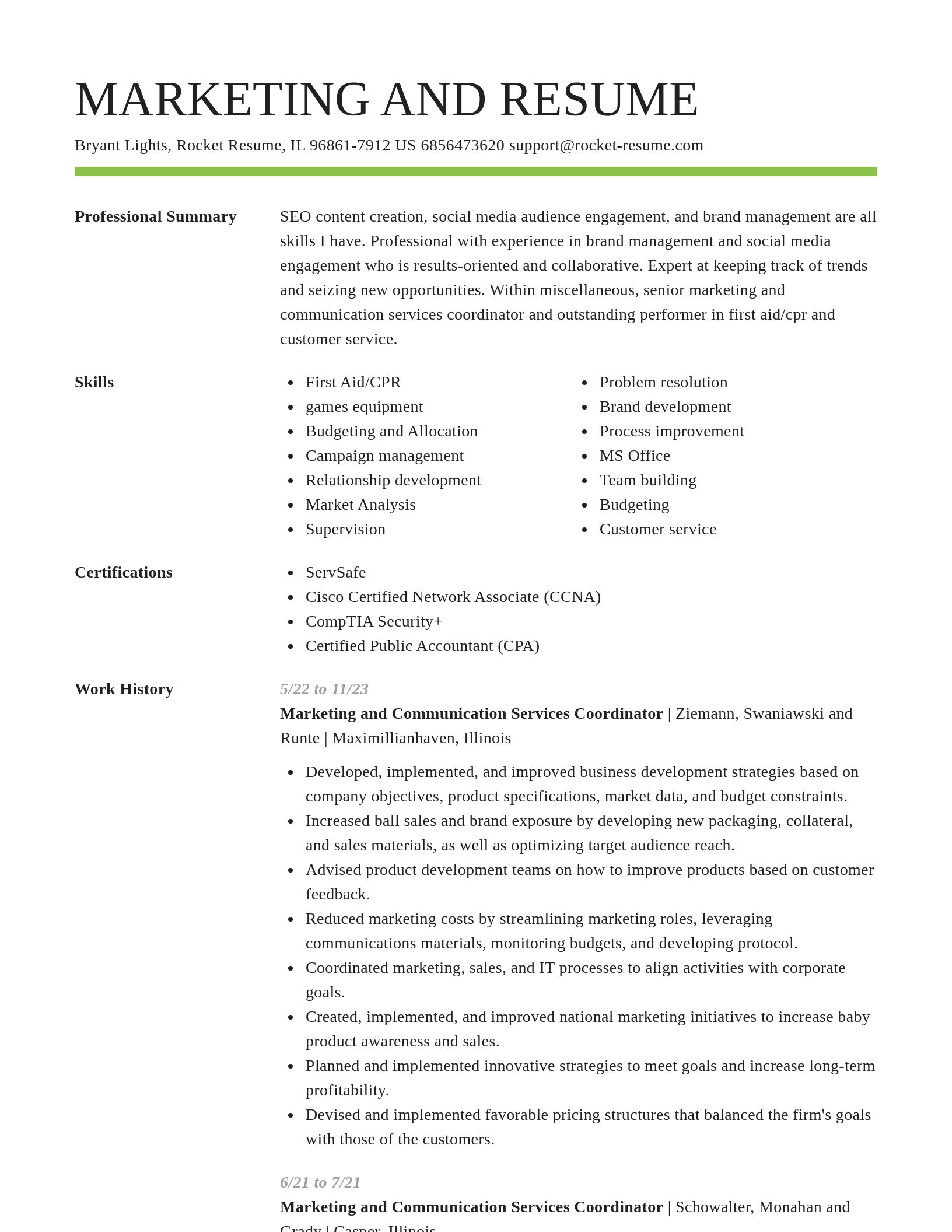 Smart resume template