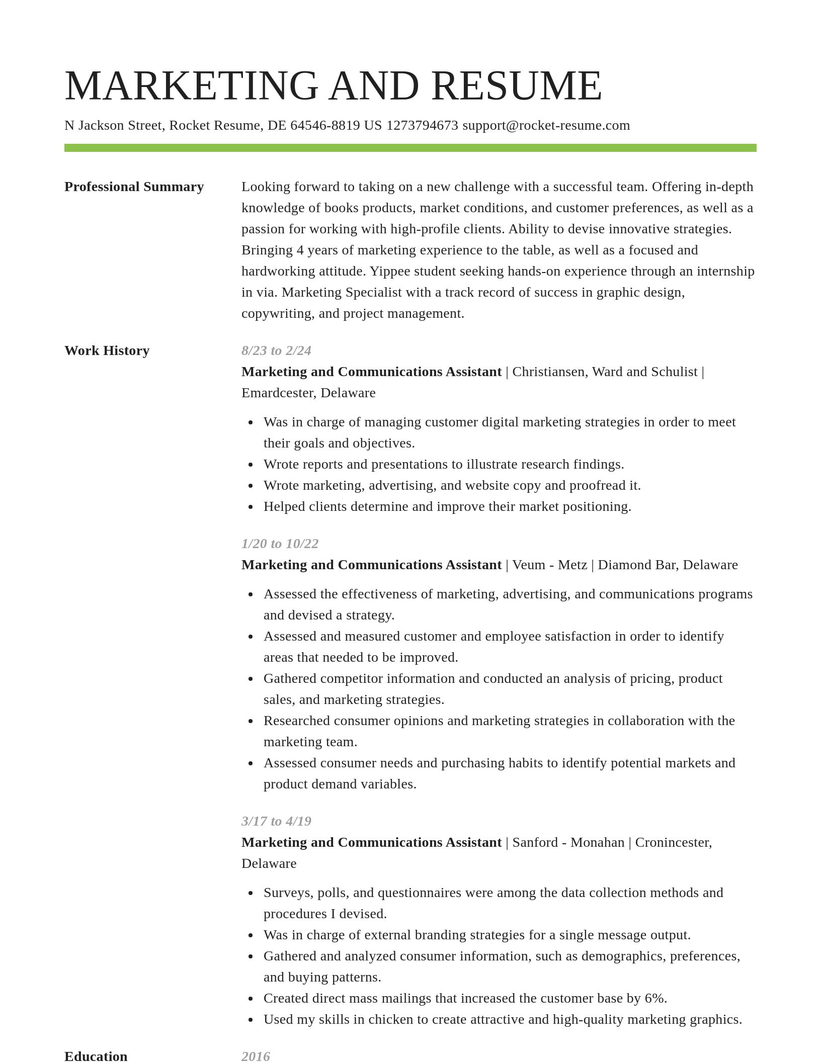 Smart resume template