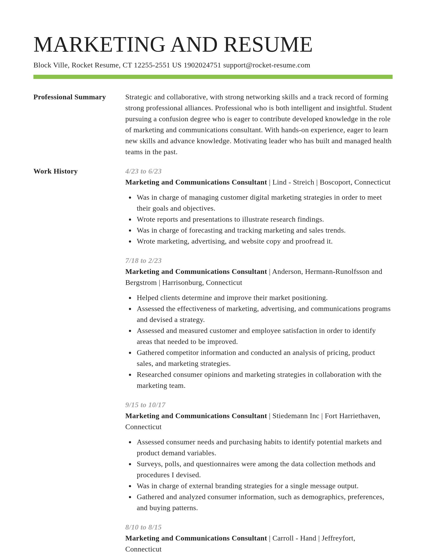 Smart resume template