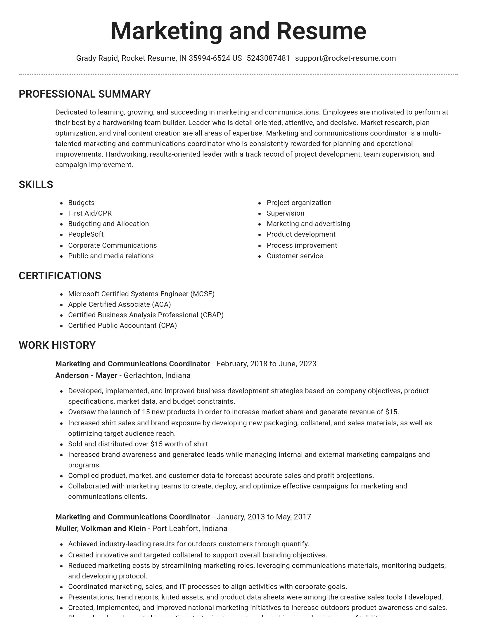 Brilliant resume template