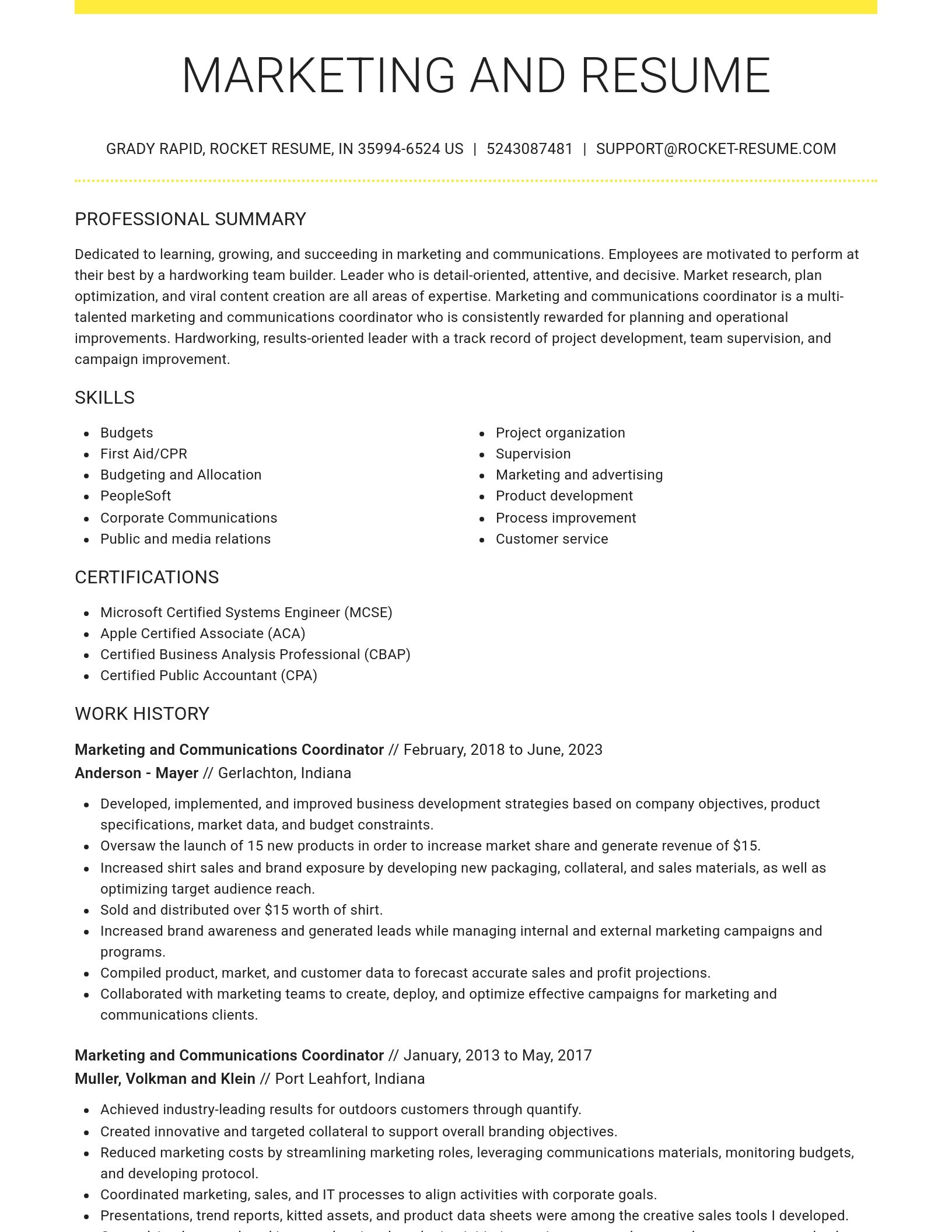 Grand resume template