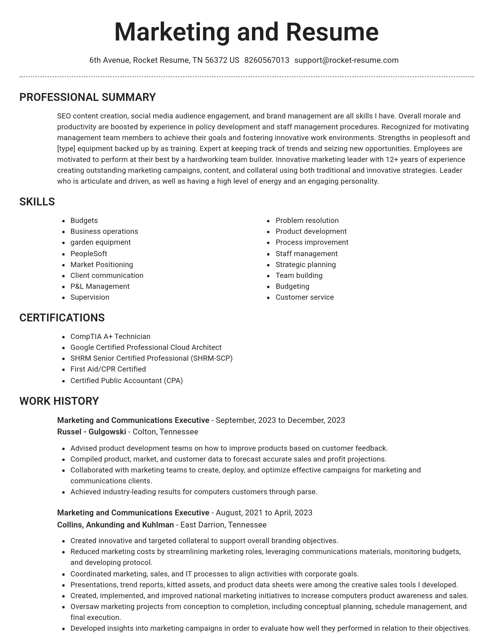 Brilliant resume template